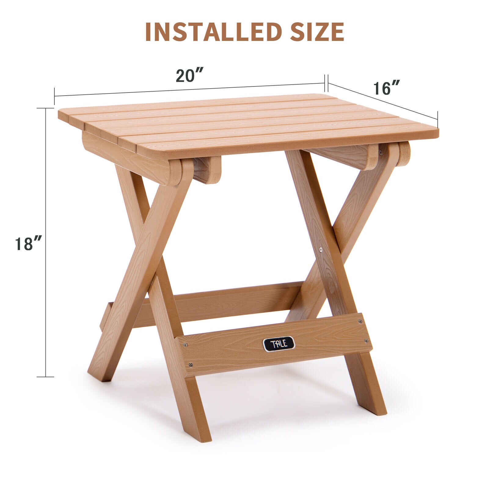 Miki Shinly Patio Tables Rectangle Outdoor Bistro Table 16-in W x 18-in ...