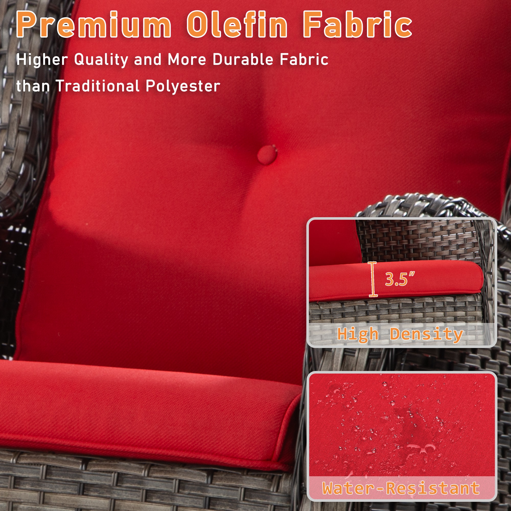 Gardenbee HGL-M79-RED Patio-Sofas-Daybeds - View #4