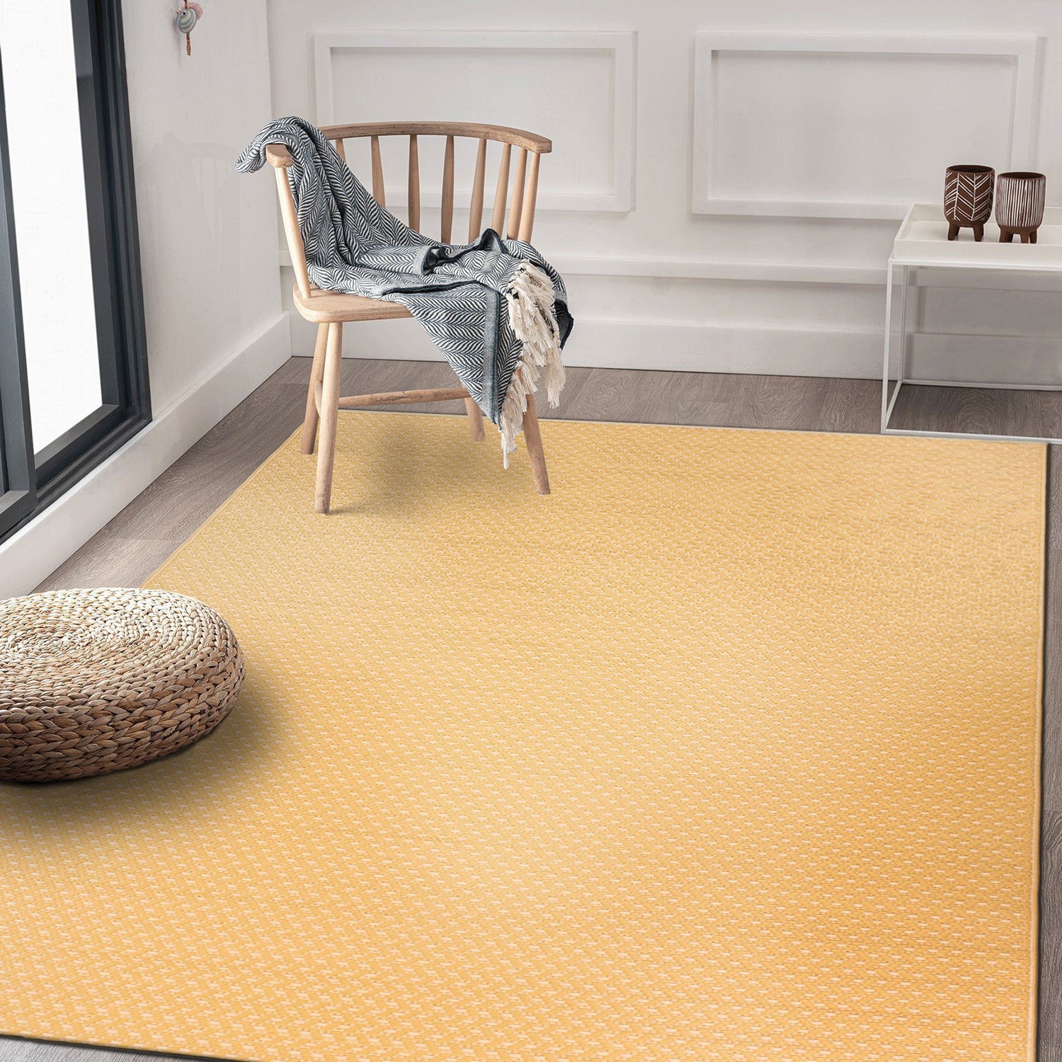 1 SAND MINE Reversible Mats, Plastic Straw Rug, Modern Area Rug