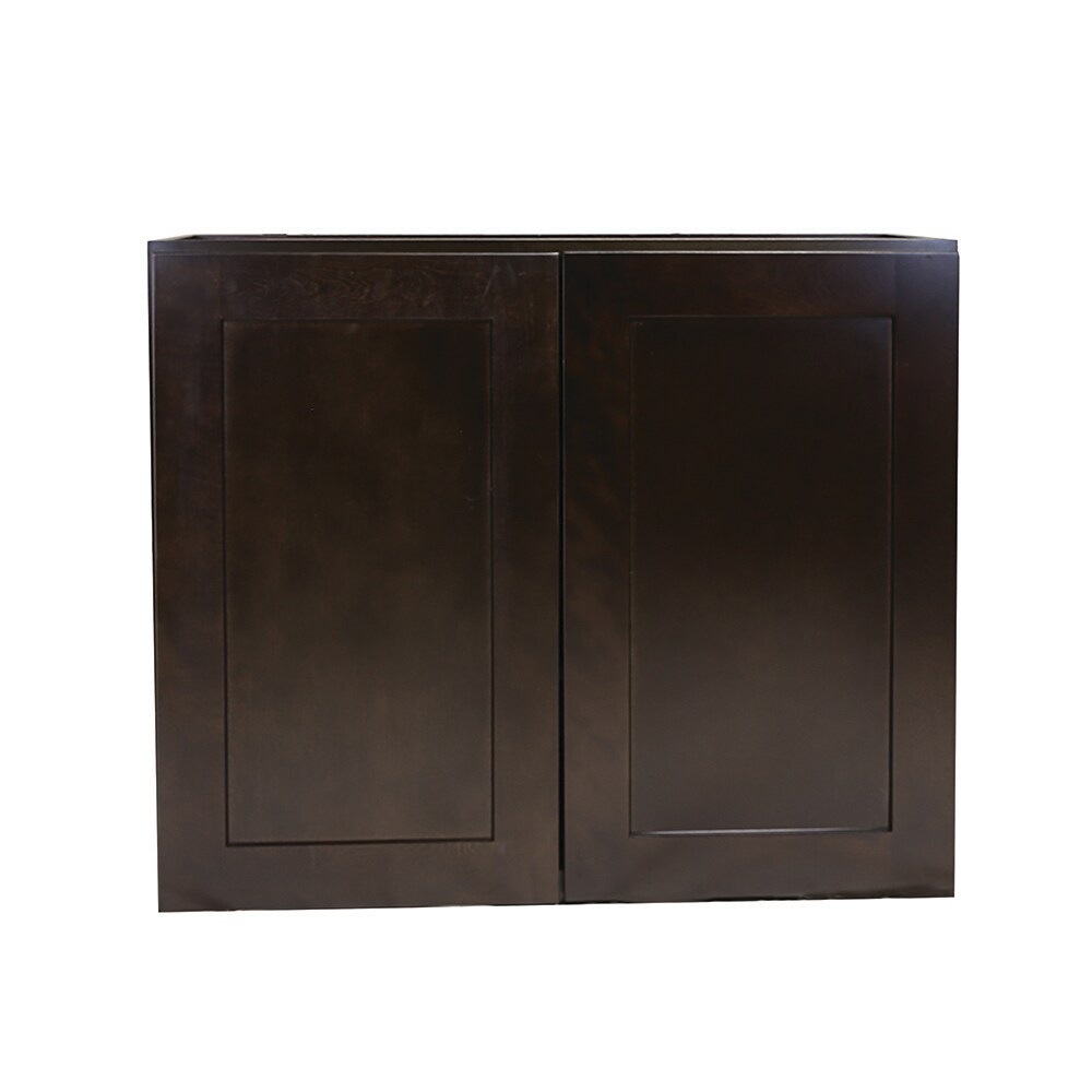 Design House Brookings 18-in W x 36-in H x 12-in D Espresso Maple Wall Ready To Assemble Plywood Cabinet (Recessed Panel Shaker Door Style)