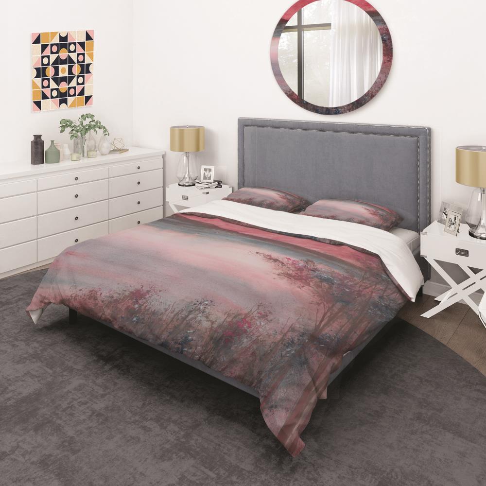Designart BED30626-T 3 -Piece Pink Twin Duvet cover Set
