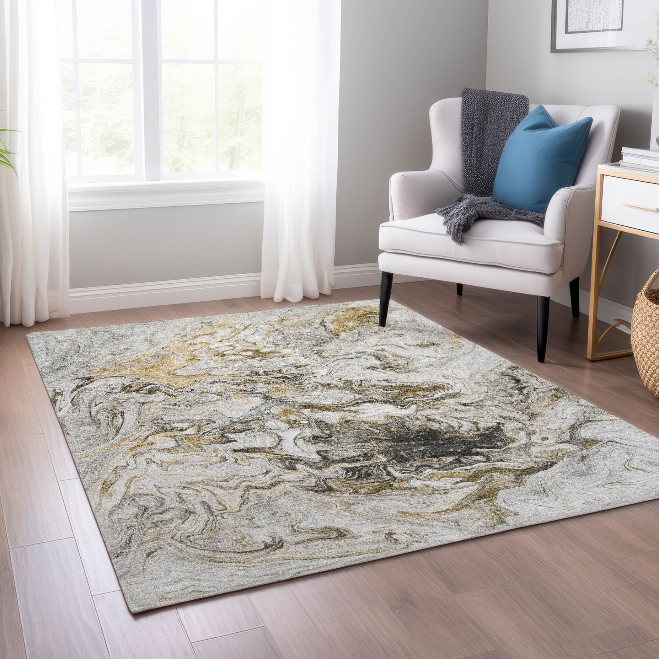 Addison Rugs ACN603TP3X5 Chantille ACN603TP 3 x 5 (ft) Polyester Taupe Rectangular Indoor/Outdoor Abstract Machine washable Area rug