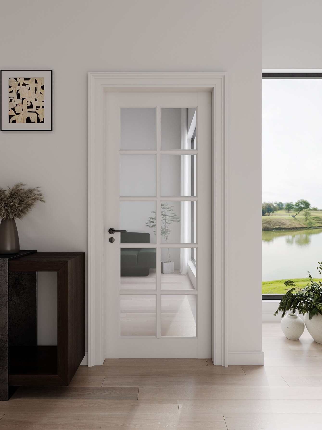 LUXEYARD 32in x 80in 10-Lite Clear Glass French Door for Closet Pantry ...