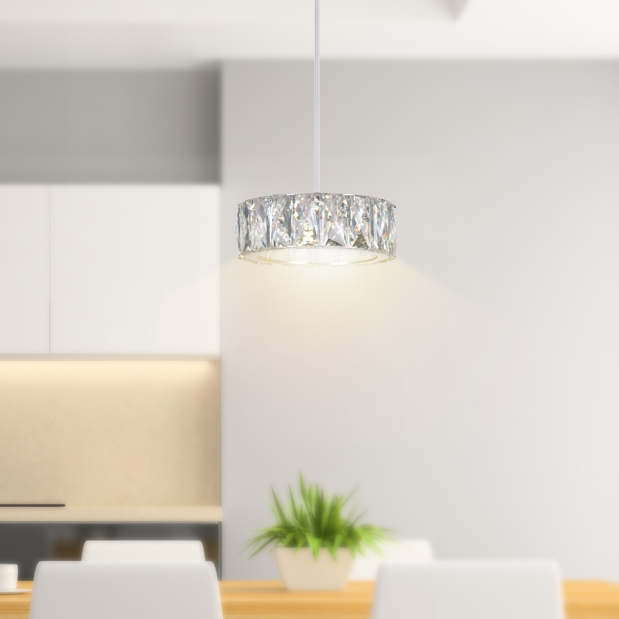 CWI Lighting 5626P6-1-601 Milan 1 -Light Chrome Modern/contemporary Geometric Integrated LED Mini Hanging Pendant light