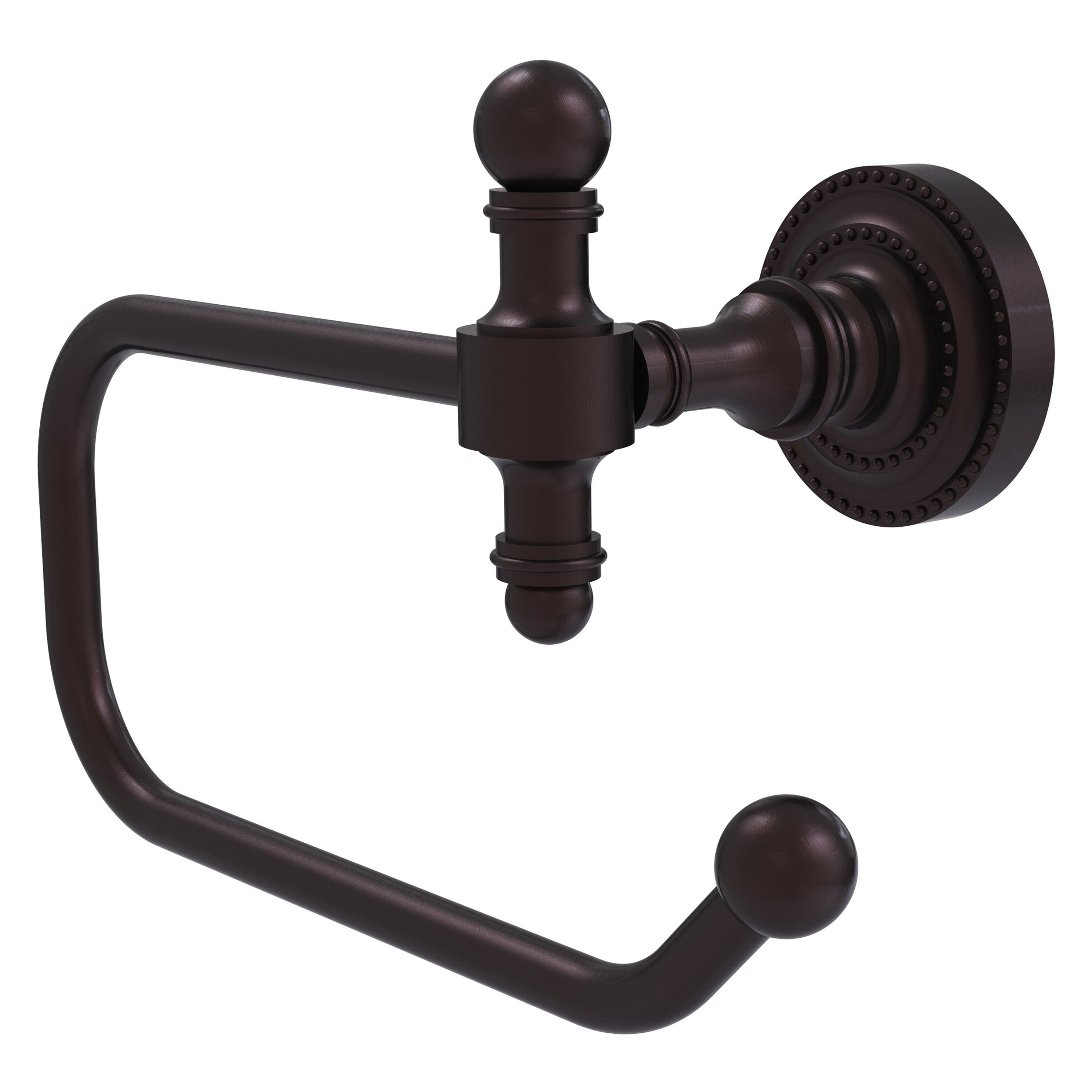 Allied Brass RD-24E-ABZ Retro Dot Antique Bronze Wall mount Single post Toilet Paper Holder 1 -Rolls with Storage
