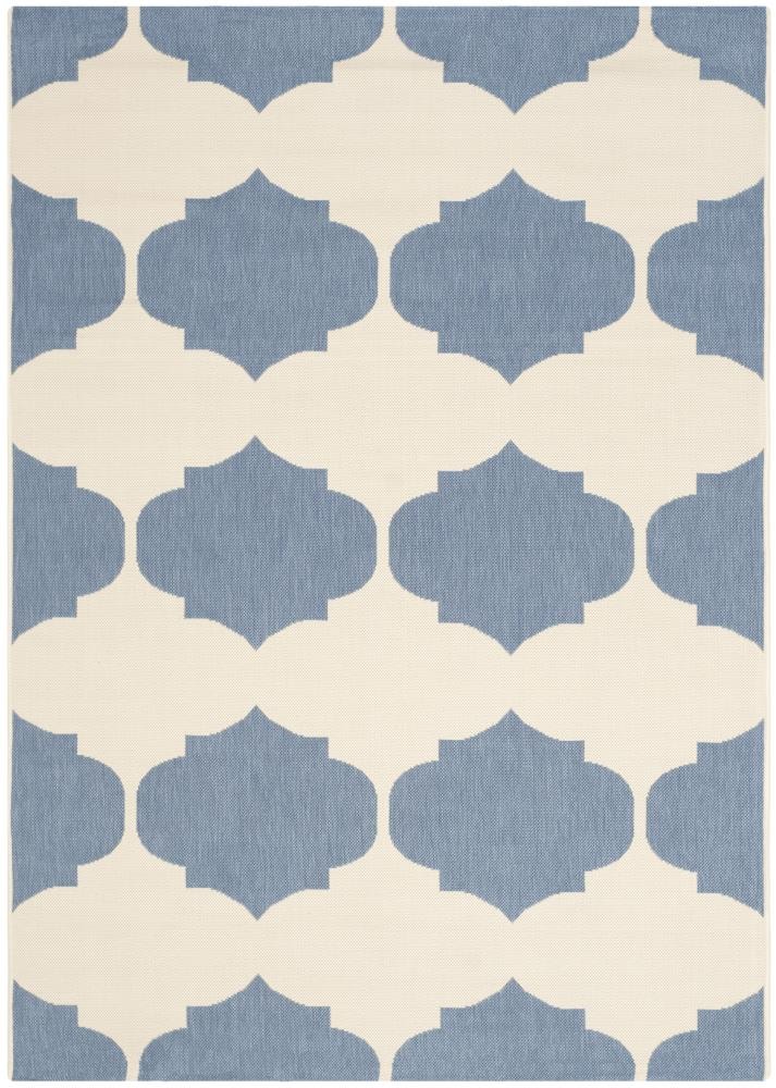 Safavieh Courtyard Hani 9 X 12 Beige/Blue Indoor/Outdoor Geometric ...