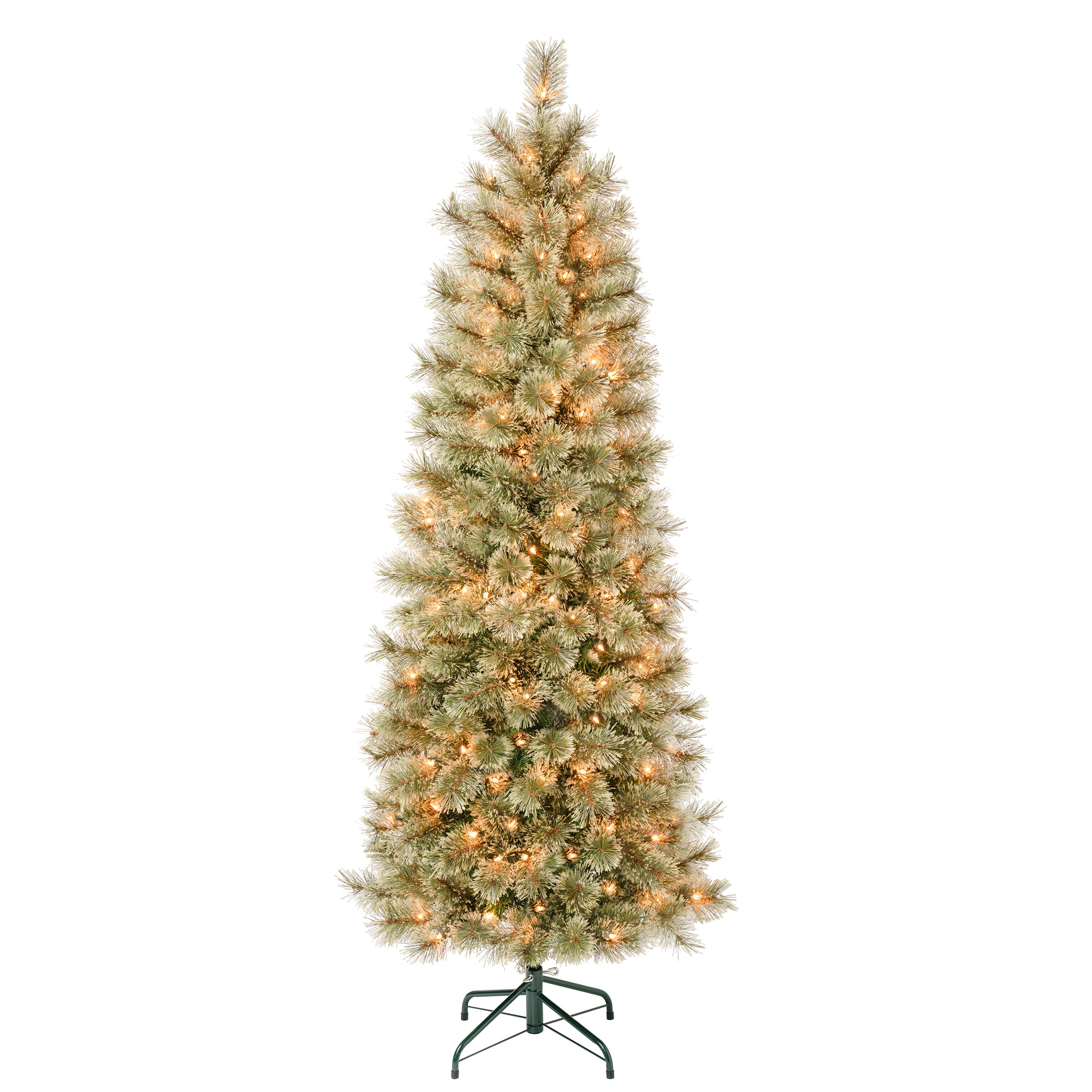 National Tree Company ARC100-304-60 6-ft Pine Pre-lit Slim Artificial Christmas Tree with Clear Incandescent Lights
