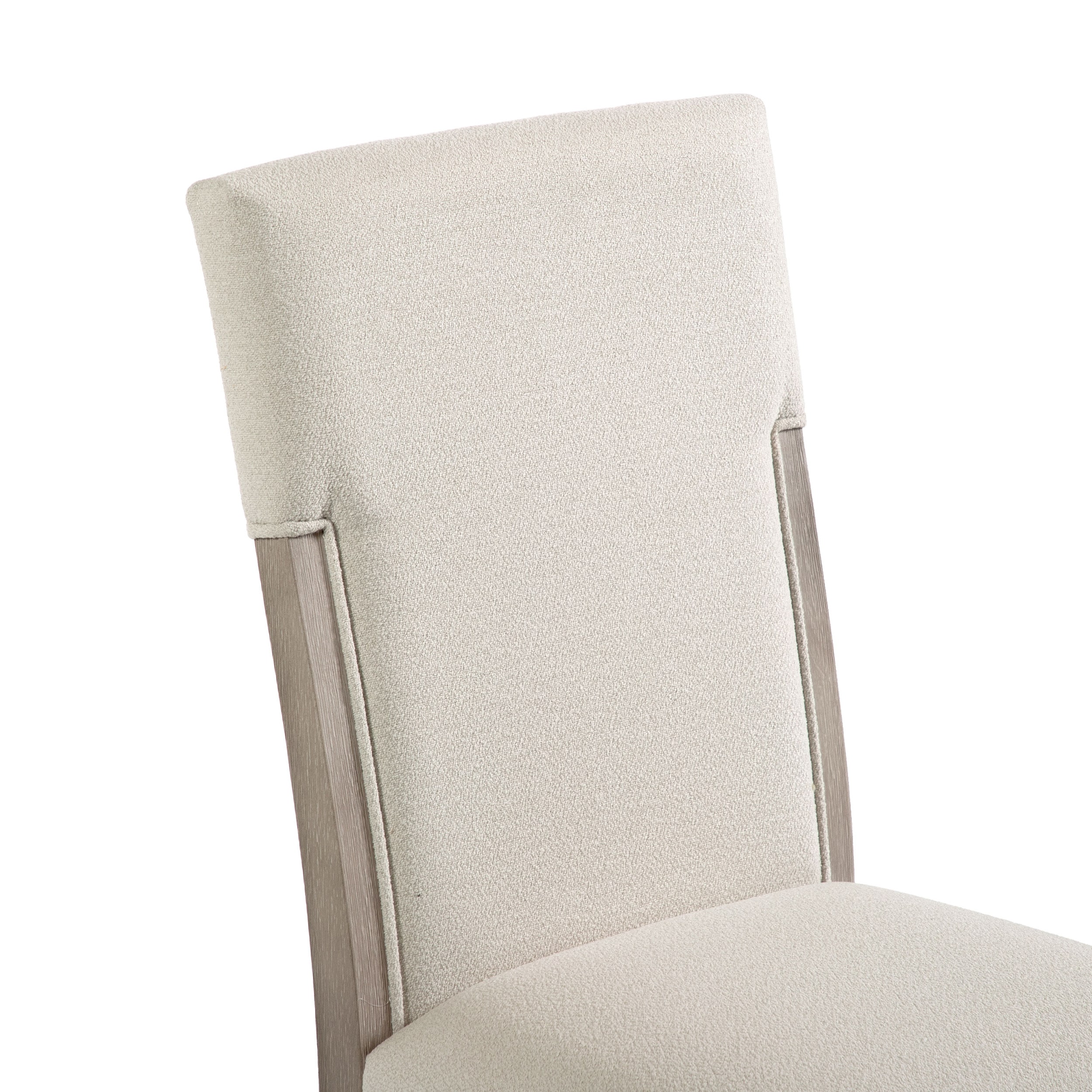 Natural Beige Upholstered Wood Side Chair Set