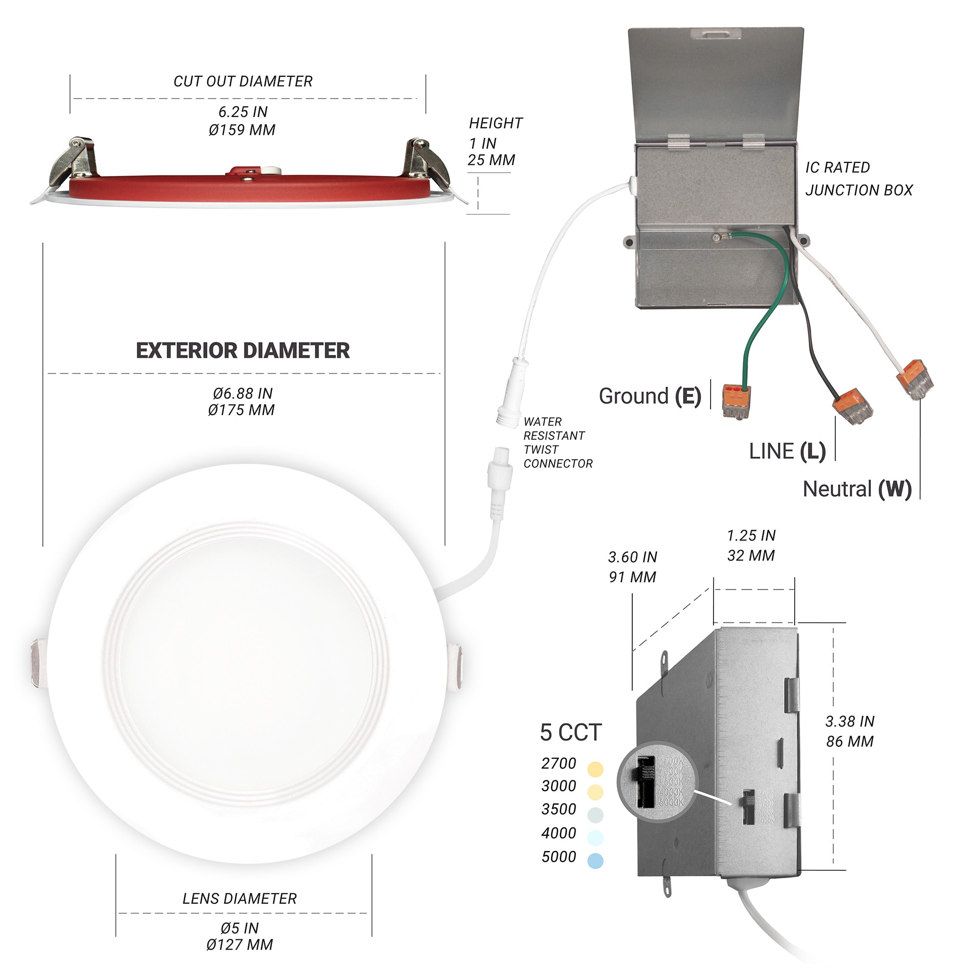 NUWATT NWPBDL615W5CTFRWH6P Led-Retrofit-Downlight - View #10