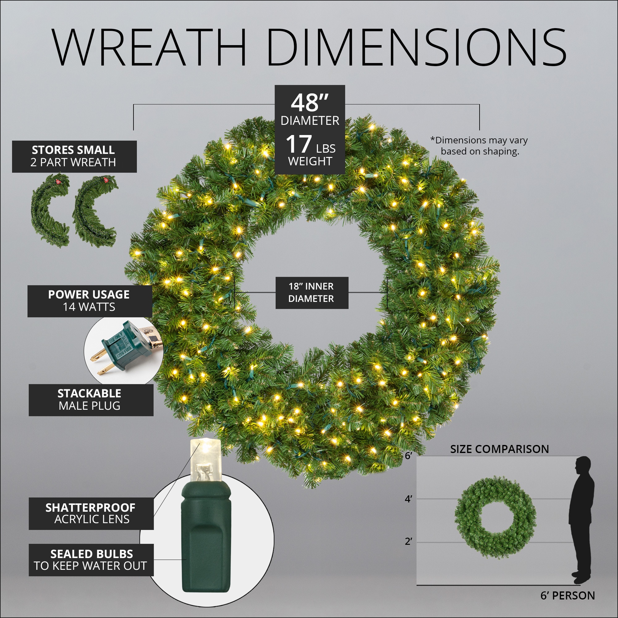 Red Sleigh 74855 Artificial-Christmas-Wreaths - View #5