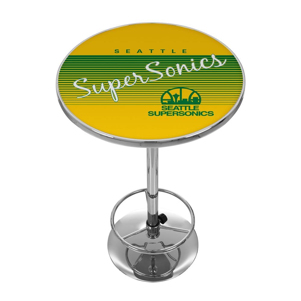 Trademark Gameroom NBA2000HC-SSS Pub Tables Chrome Round Traditional Bar Table, Composite with Metal Pedestal Base 27.375-in L x 42-in H