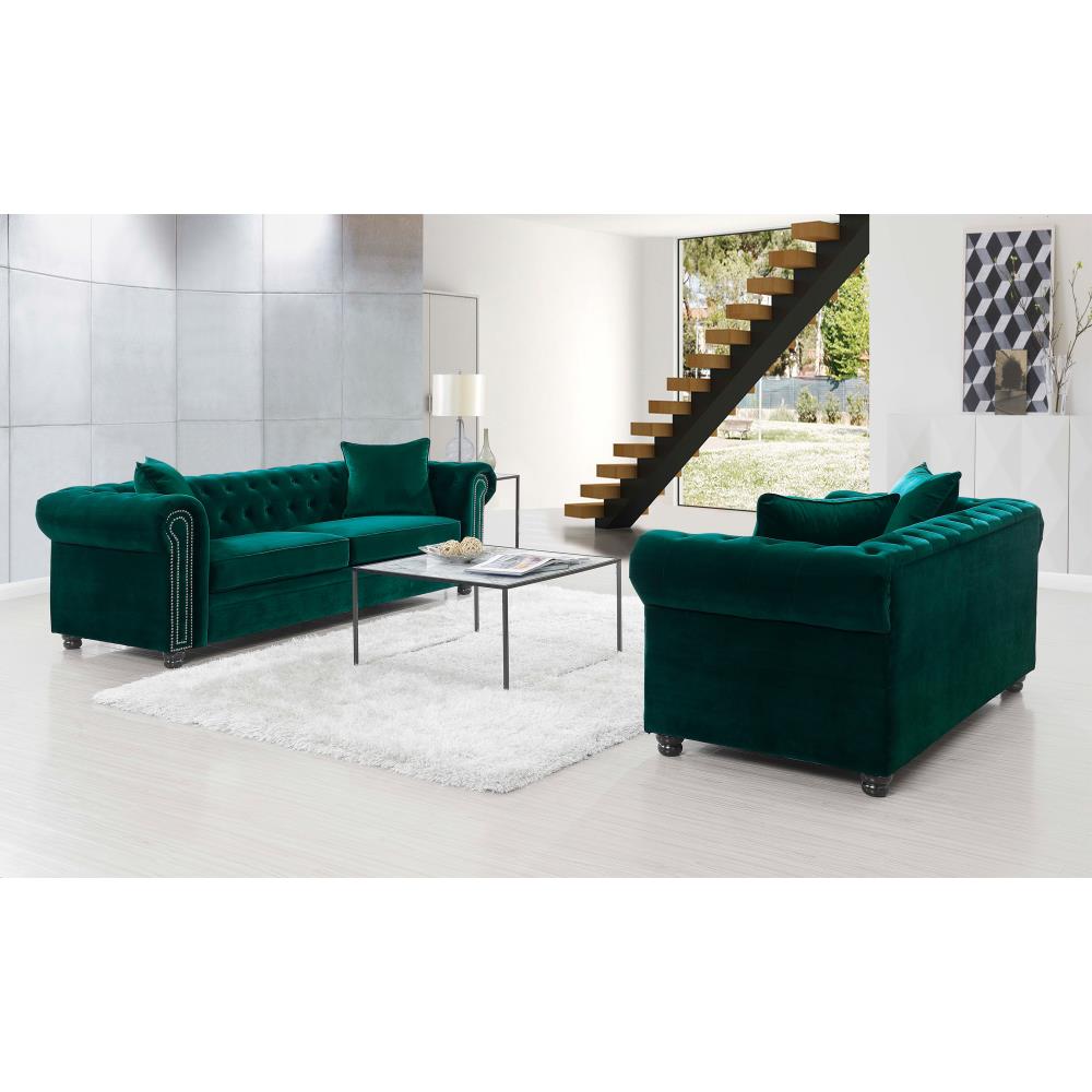 Picket House Furnishings UGW2942PC Gramercy Modern Polyester/Polyester Blend Emerald Living Room Set