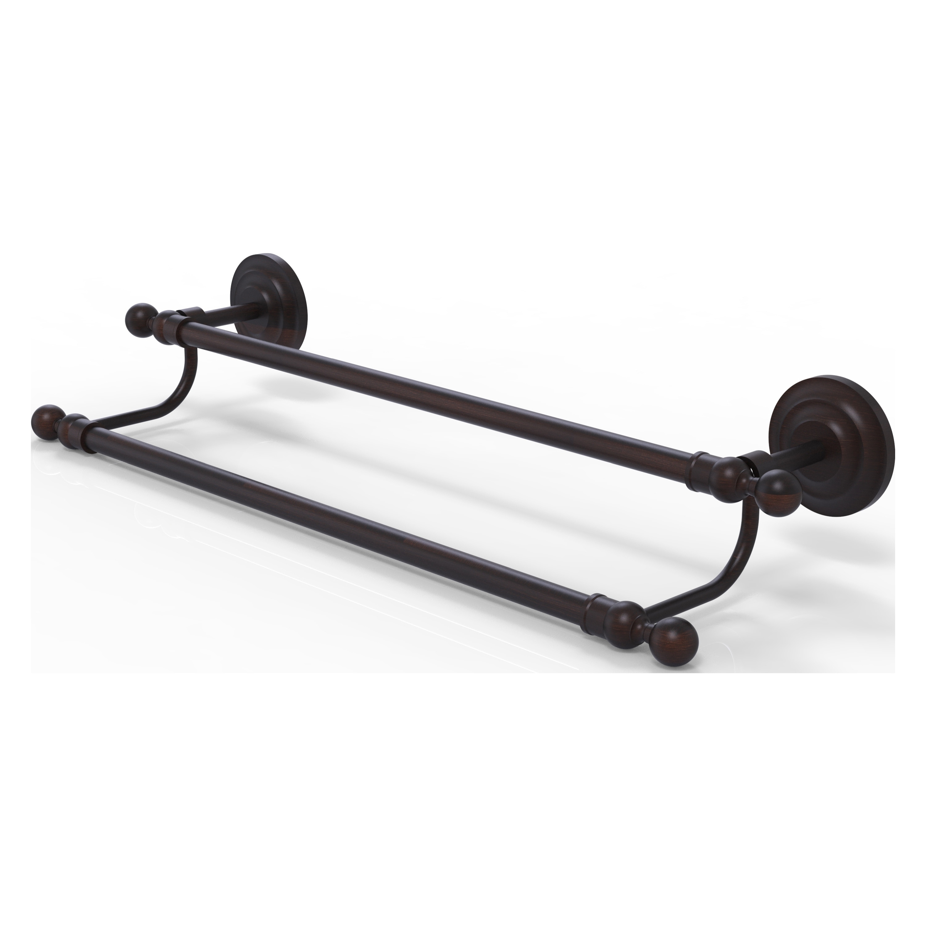 Allied Brass QN-72/30-VB Que New 30-in double Venetian Bronze Wall mount Double Towel Bar