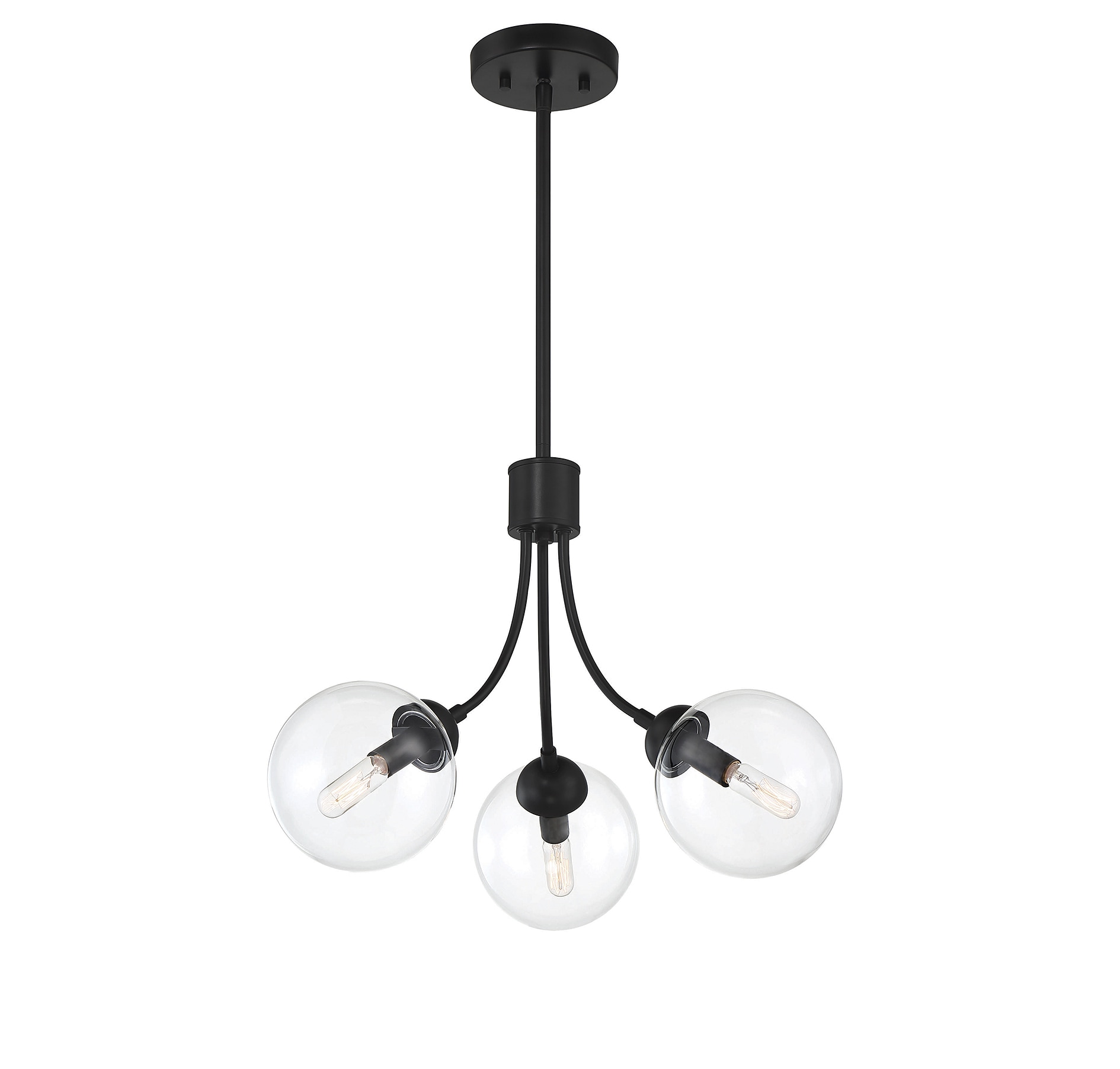 Meridian Lite Trends M10057MBK Meridian 3 -Light Matte Black Modern/contemporary For Use in Bedrooms, Dining Rooms, Foyers, Kitchens, Living Rooms Chandelier