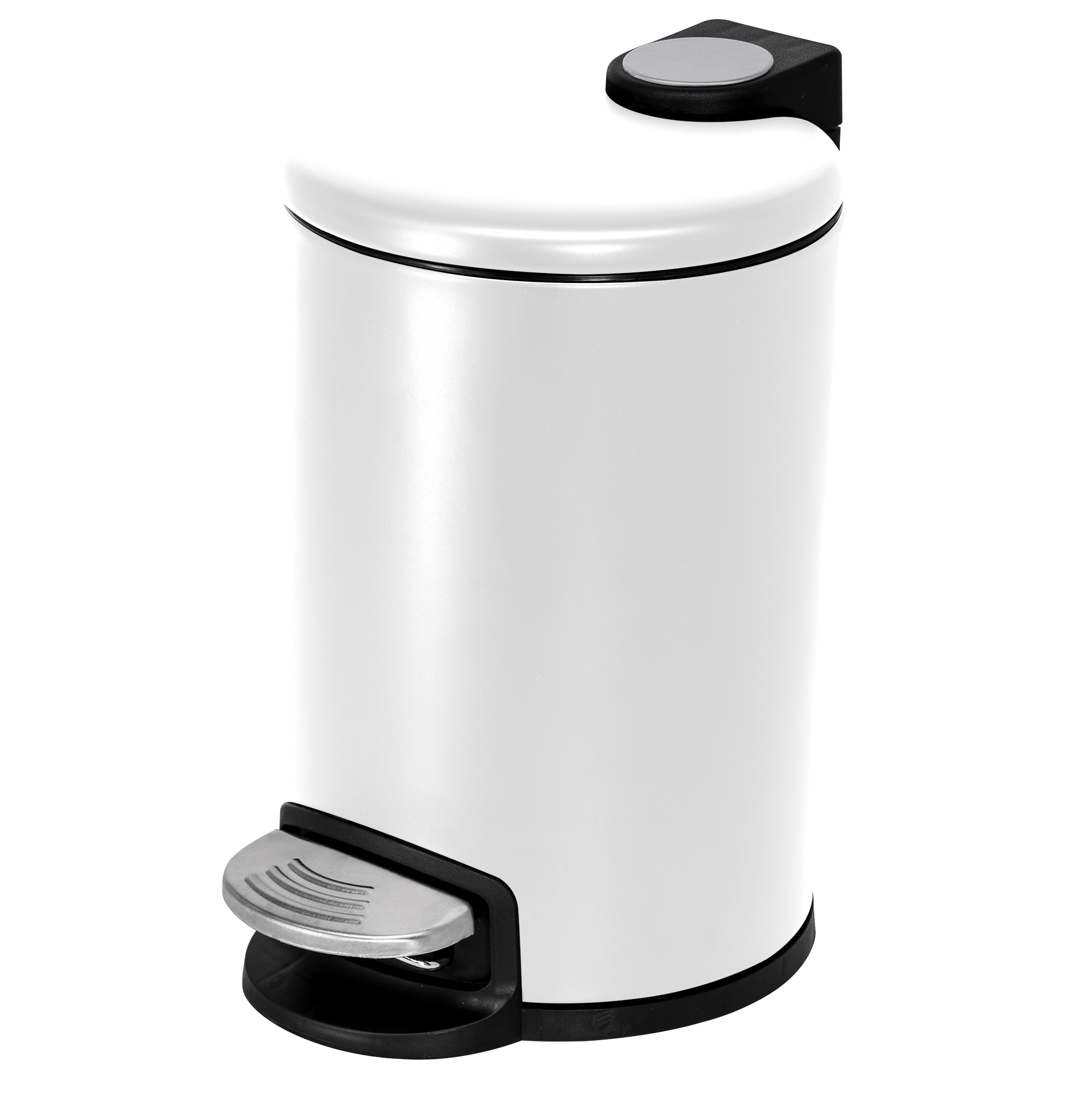 ACENTO Matte White Metal Wastebasket #WB430MWT