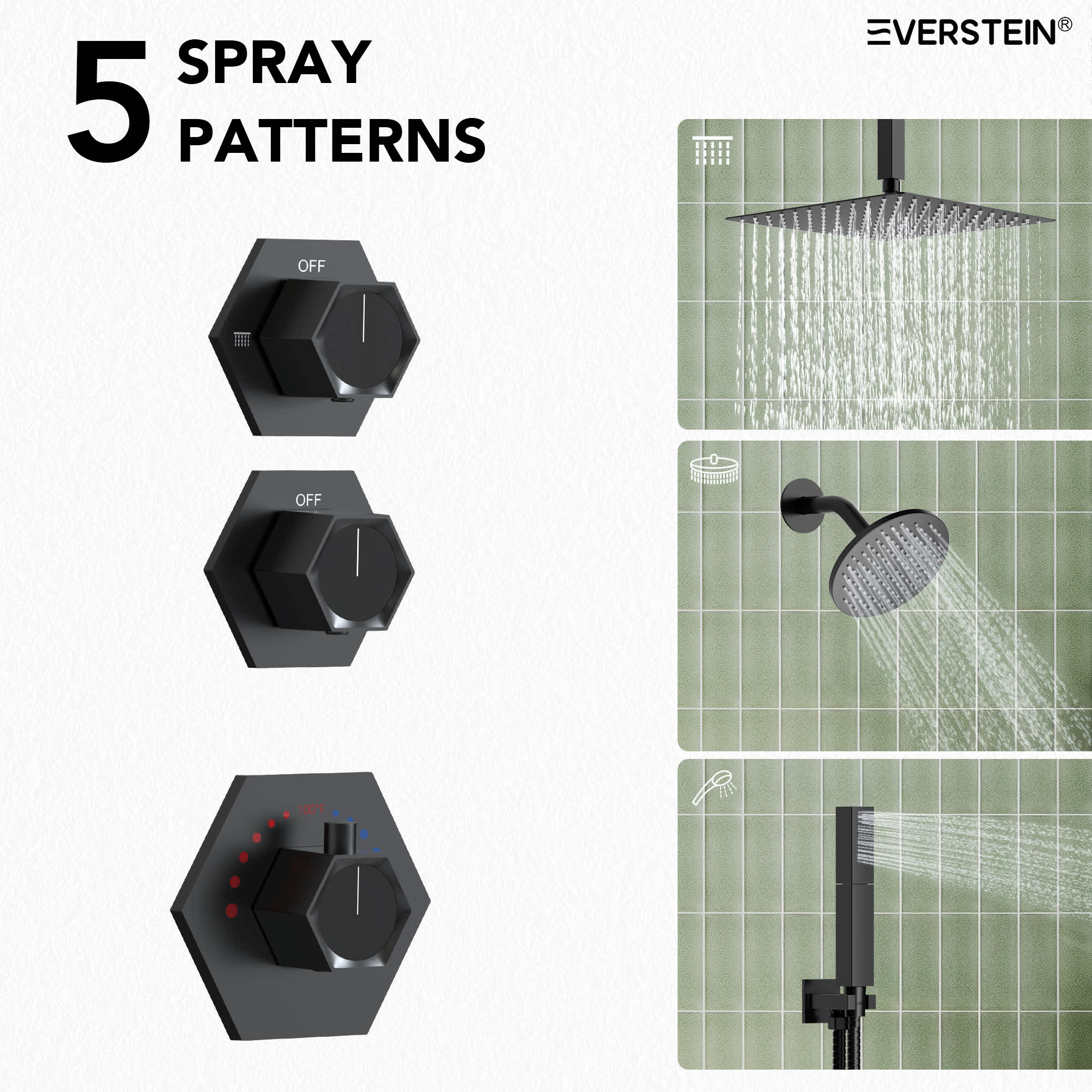 EVERSTEIN SFS-1041-BK12 Tub-Shower-Faucets - View #3