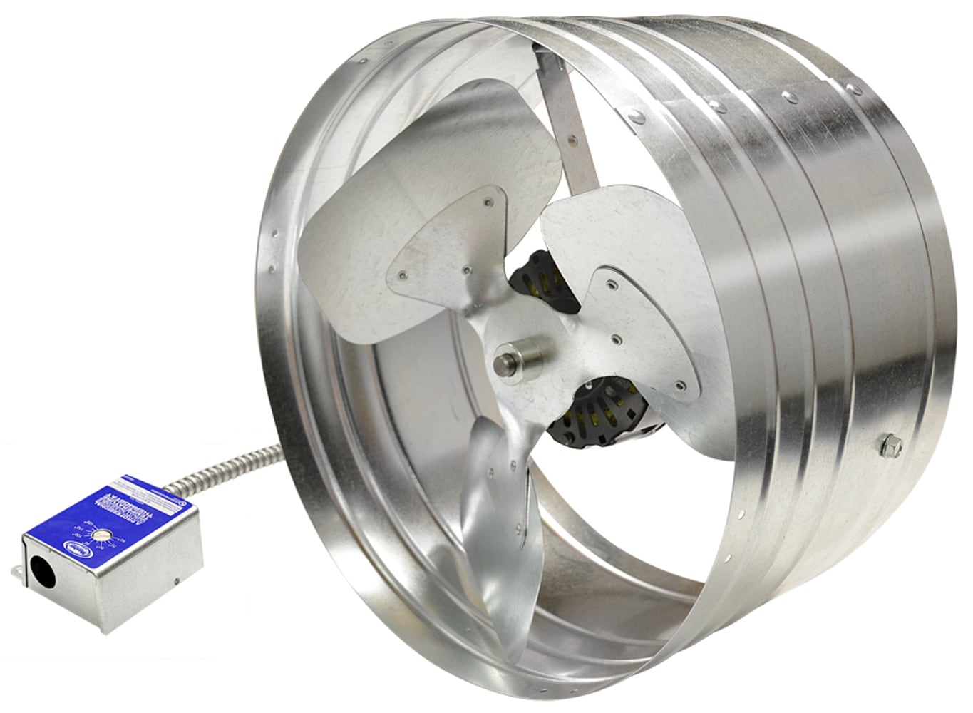 Master Flow Electric Gable Vent 1600 -CFM Silver Galvanized steel Electric Power Roof Vent