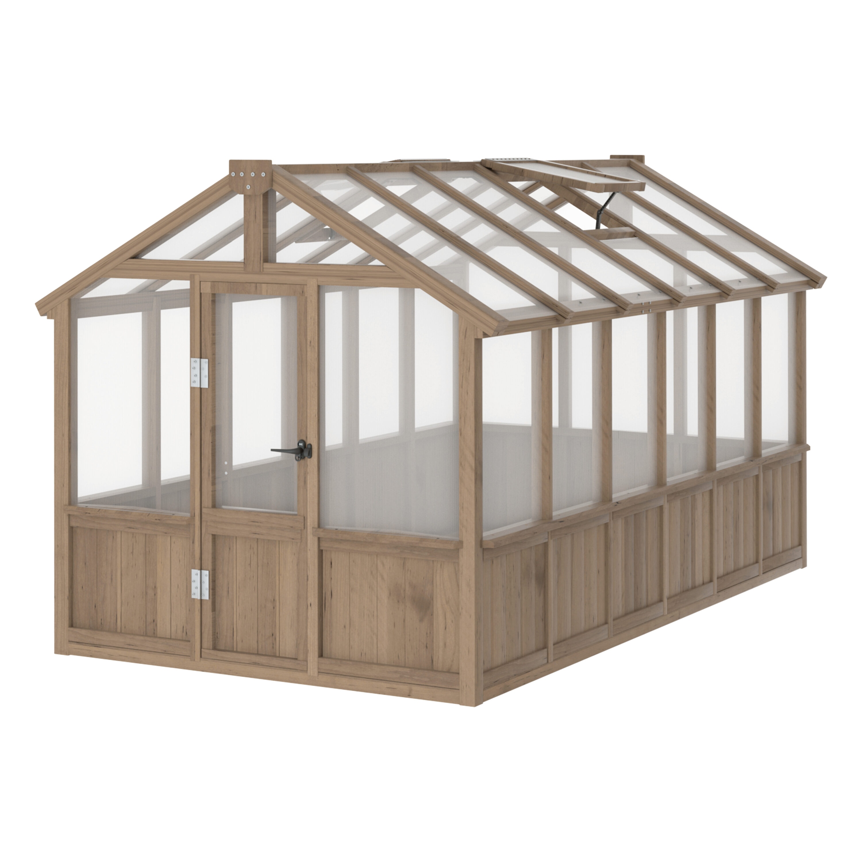 VEIKOUS PG0101-WD-61 Wood Greenhouse 6-ft L x 12-ft W x 7-ft H Yellow Greenhouse