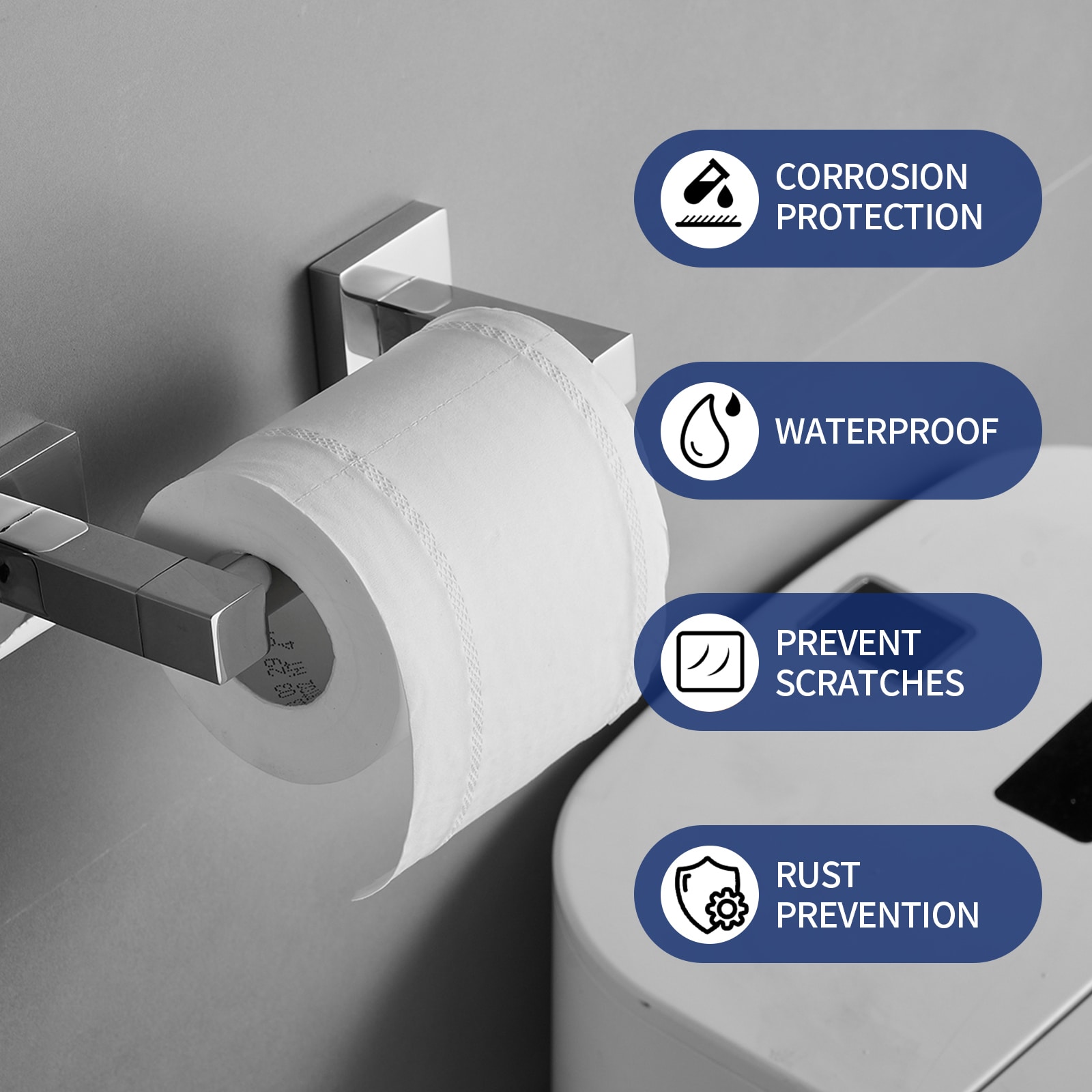 Polished Chrome Wall Mounted Double Post Toilet Paper Holder