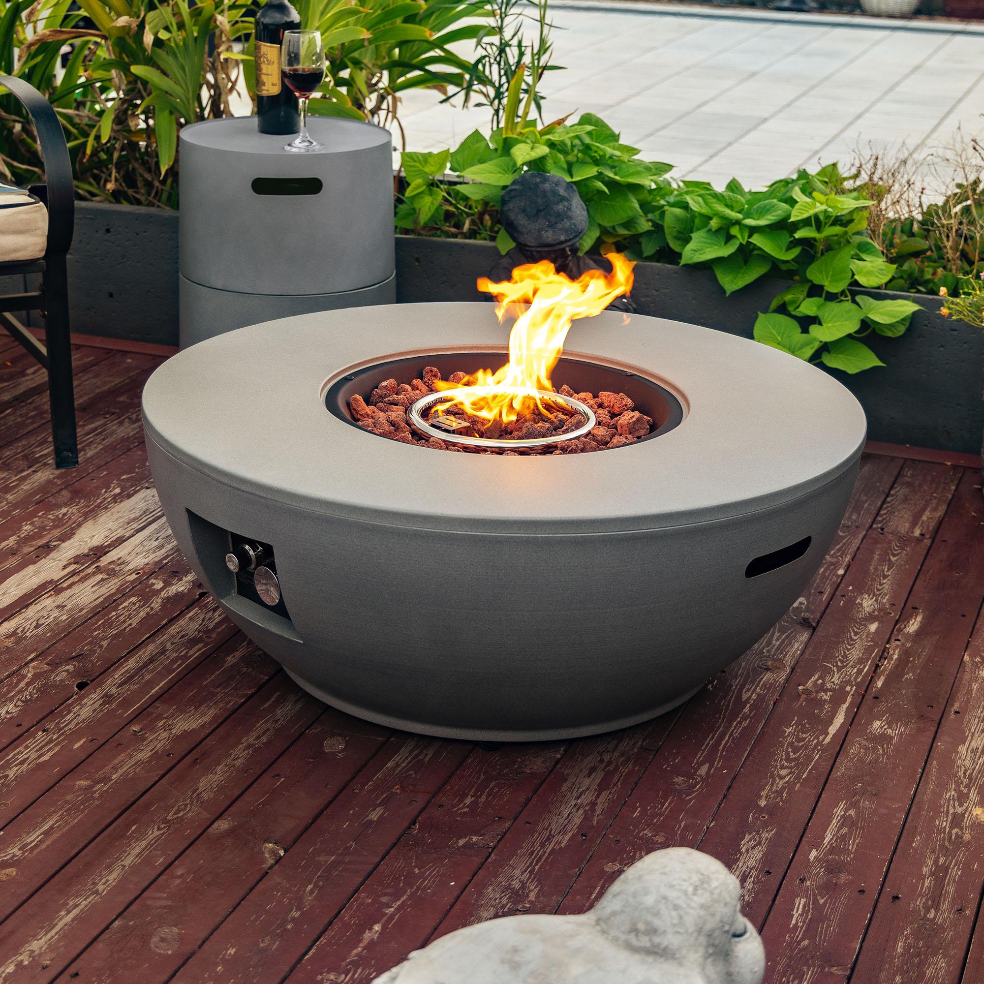 Bayfeve BFAS-93940-FP 37-in W 50000 Maximum BTUs Steel Round Portable Liquid propane Fire pit