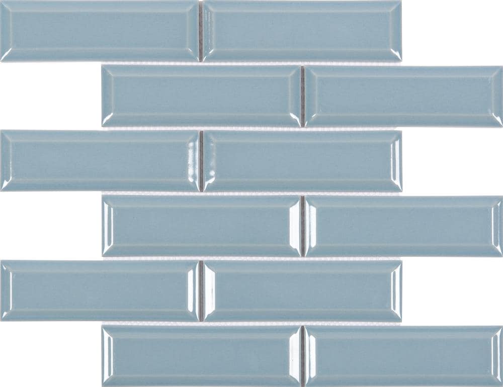 Satori 1001-0184-0 Hudson Pastel Glazed 12-in x 12-in Glossy Porcelain Mosaic Wall Tile ( 0.89-sq ft Piece )