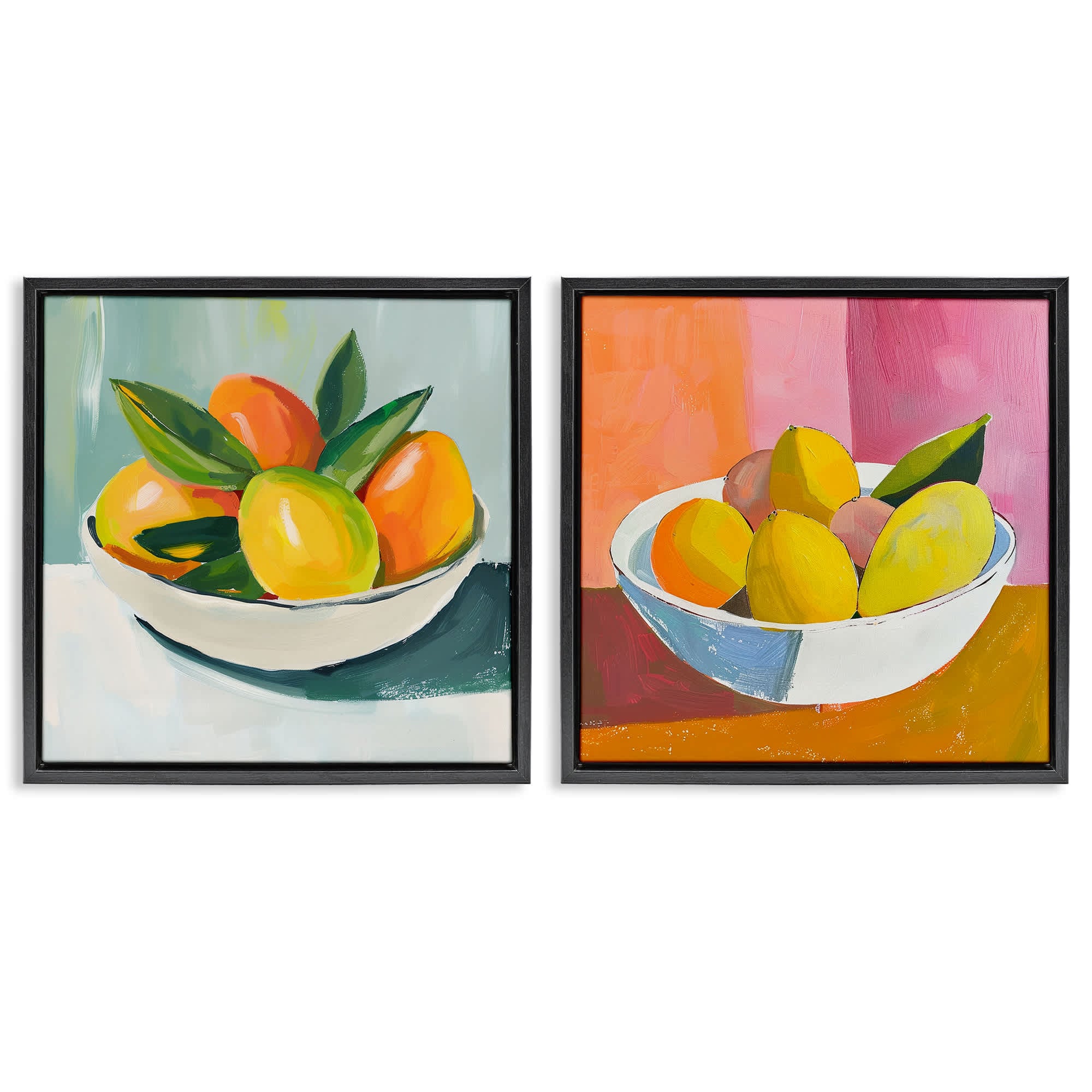 Stupell Industries B2-753-FFB-2PC-17X17 Fresh Fruits in Bowl 2pc Floating Frame Set design by Walker Noble
