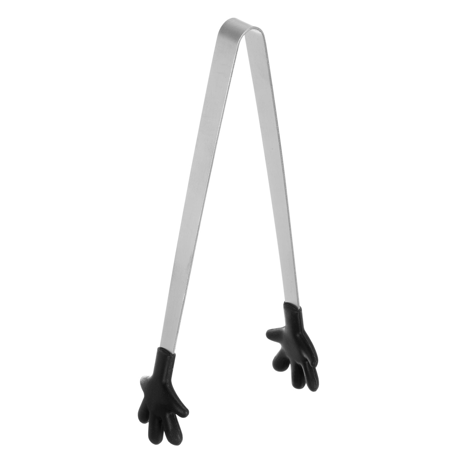 Harfington Mini Food Tongs 5.67 Inch Hand Shape Stainless Steel with Silicon Tips Small Cooking Tongs Kitchen Food Tongs Serving Tongs for Cooking Grilling BBQ Barbecue Kitchen Black