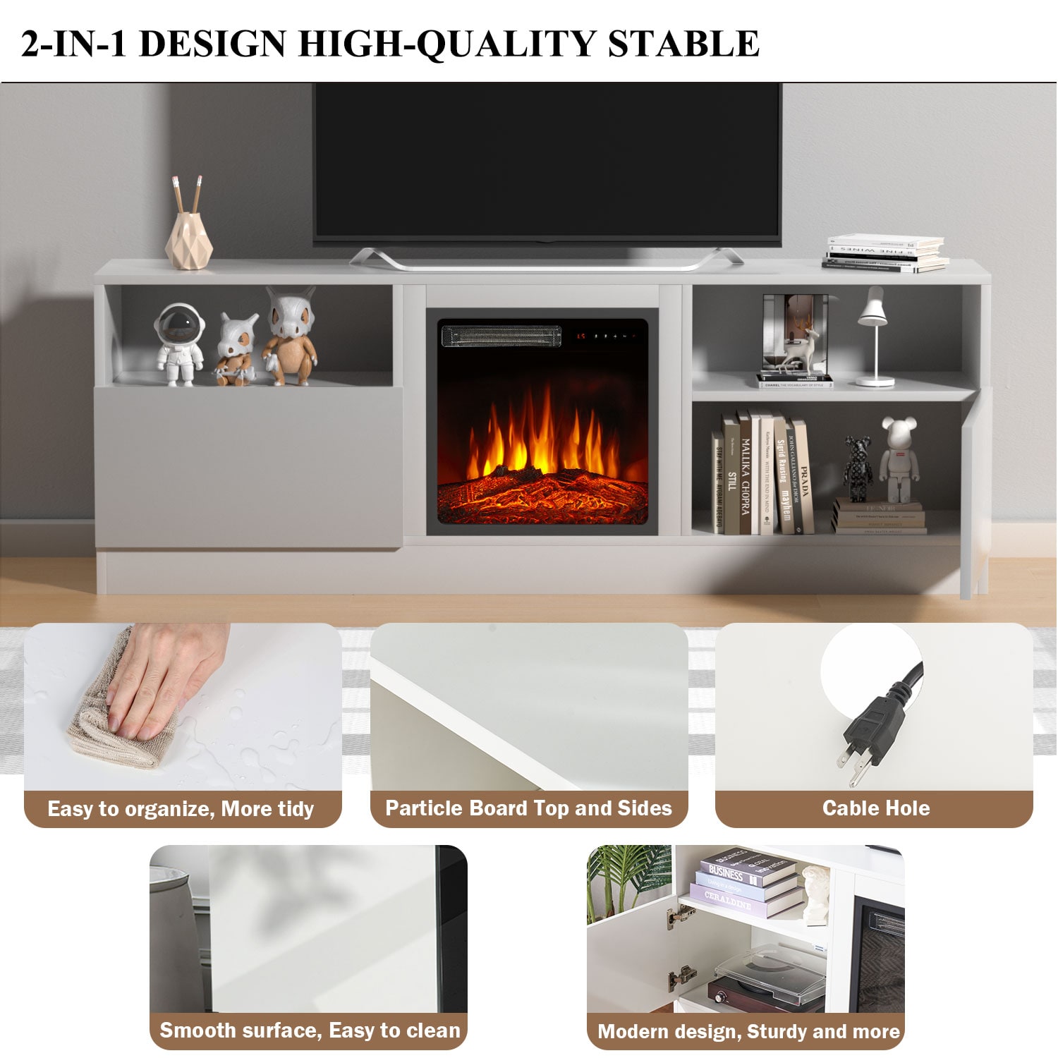 AOXUN H21018WH-AD+H20027 Electric-Fireplaces - View #3