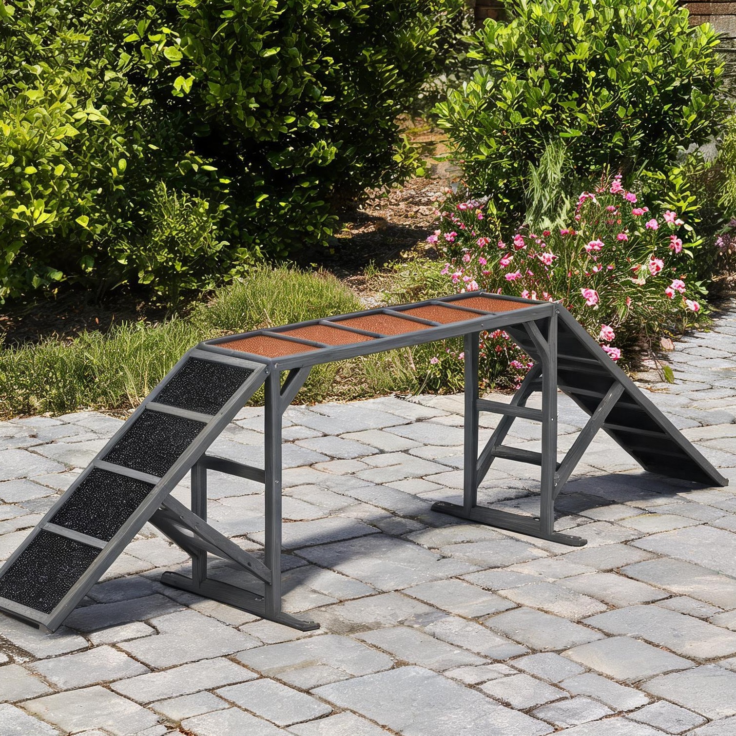 Tammesy - Dog Training featuring Neutral Gray Outdoor Space Gray Fir Wood and Supports up to 88 lbs