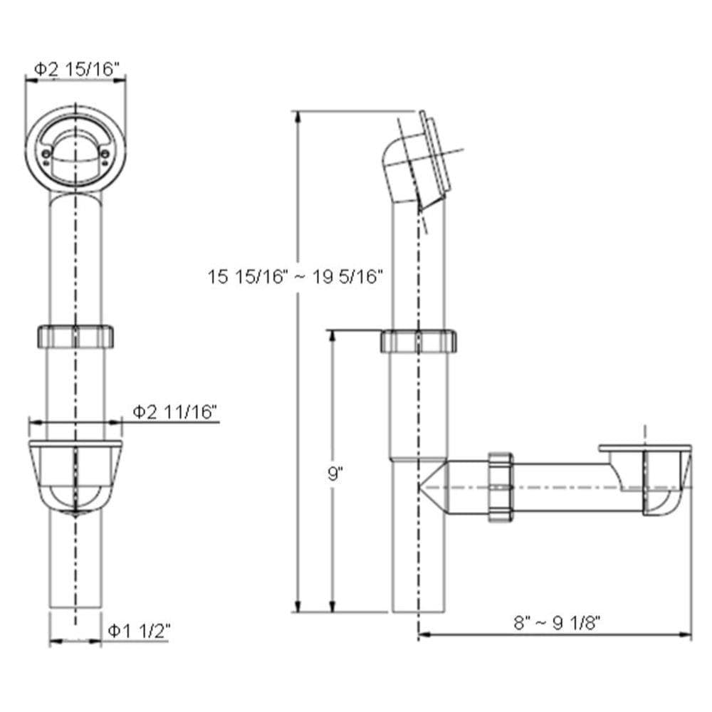 Design House PVC Rough-in Bath Drain Kit with Overflow in the Sink ...