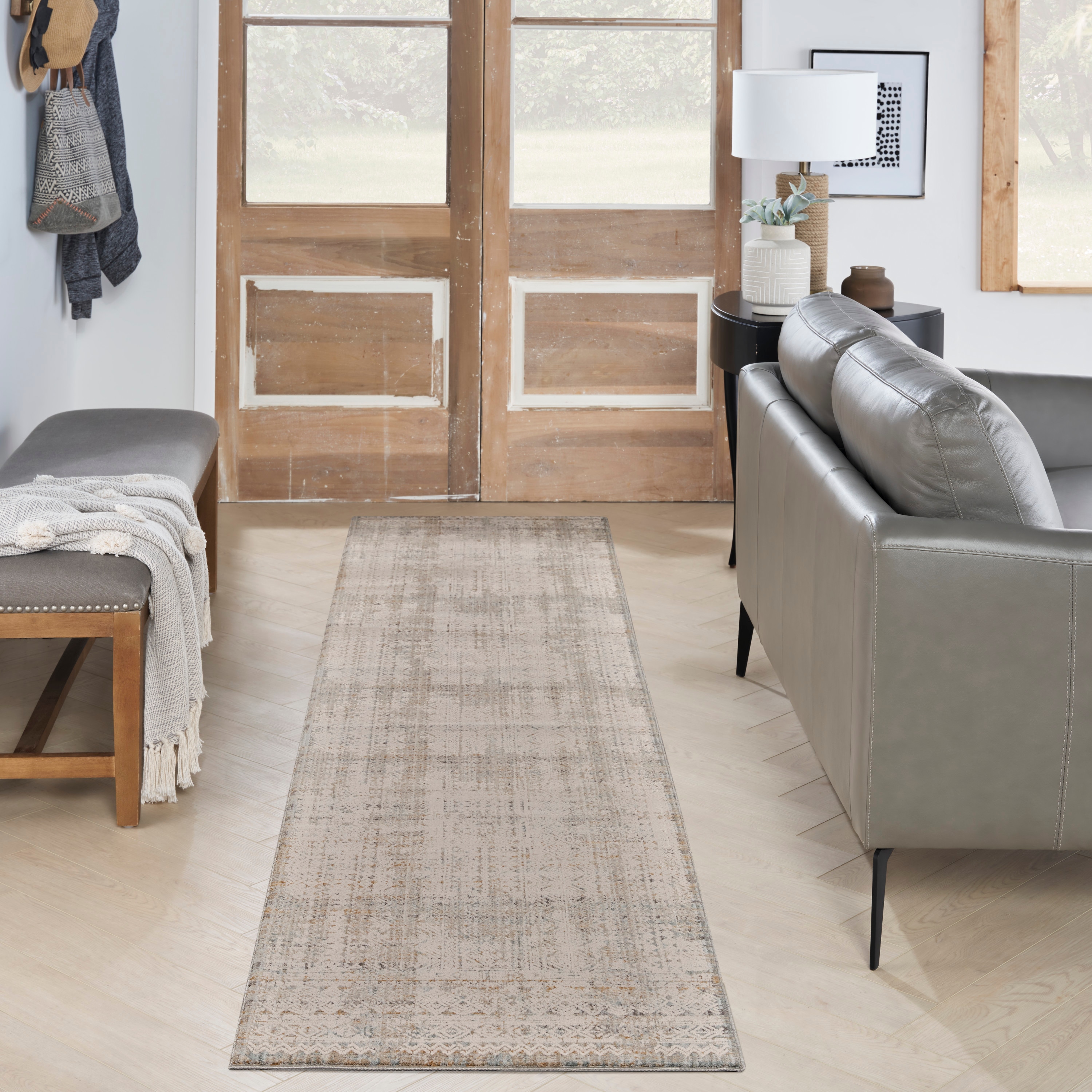 Nourison 099446106001 Nyle 2 x 8 (ft) Loomed Polyester Ivory Multicolor Rectangular Indoor Tribal Vintage Runner rug