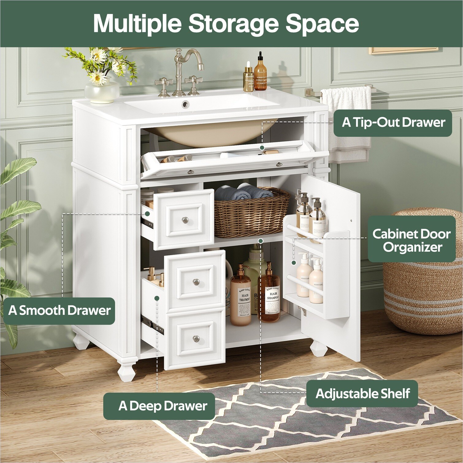 Watnature QBKVRDLGO66S Bath-Vanity-Combo - View #6