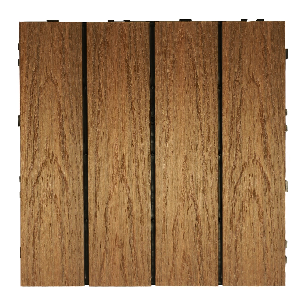 NewTechWood 0.88-in x 24-in x 12-in Peruvian Teak Prefinished 