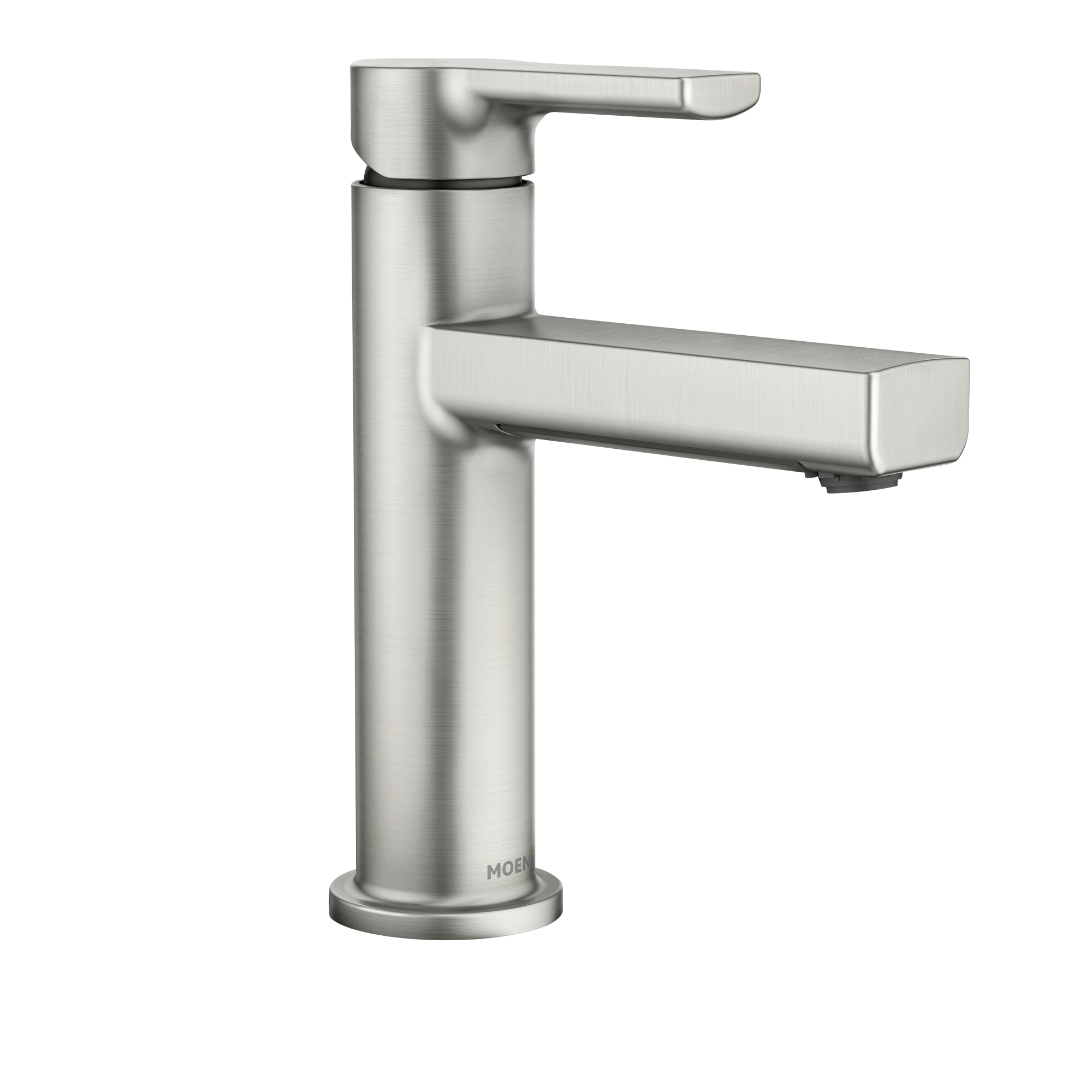 Moen Halle Spot Resist Brushed Nickel 1-Handle Single Hole WaterSense Bathroom Sink Faucet with Drain | 84970SRN