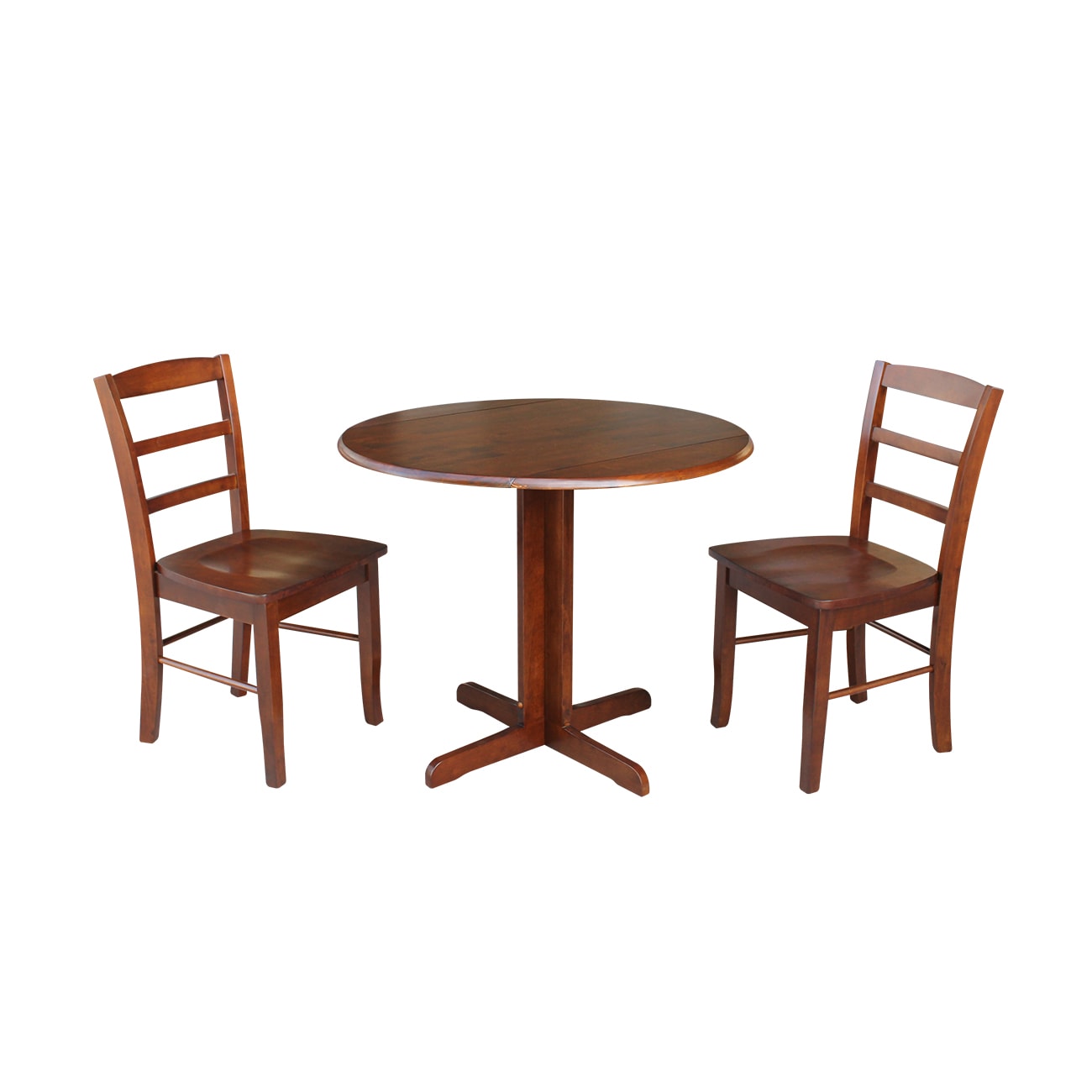 International Concepts K581-36RP-C2P Espresso Casual Dining Room Set with Round Table ( Seats 2 )