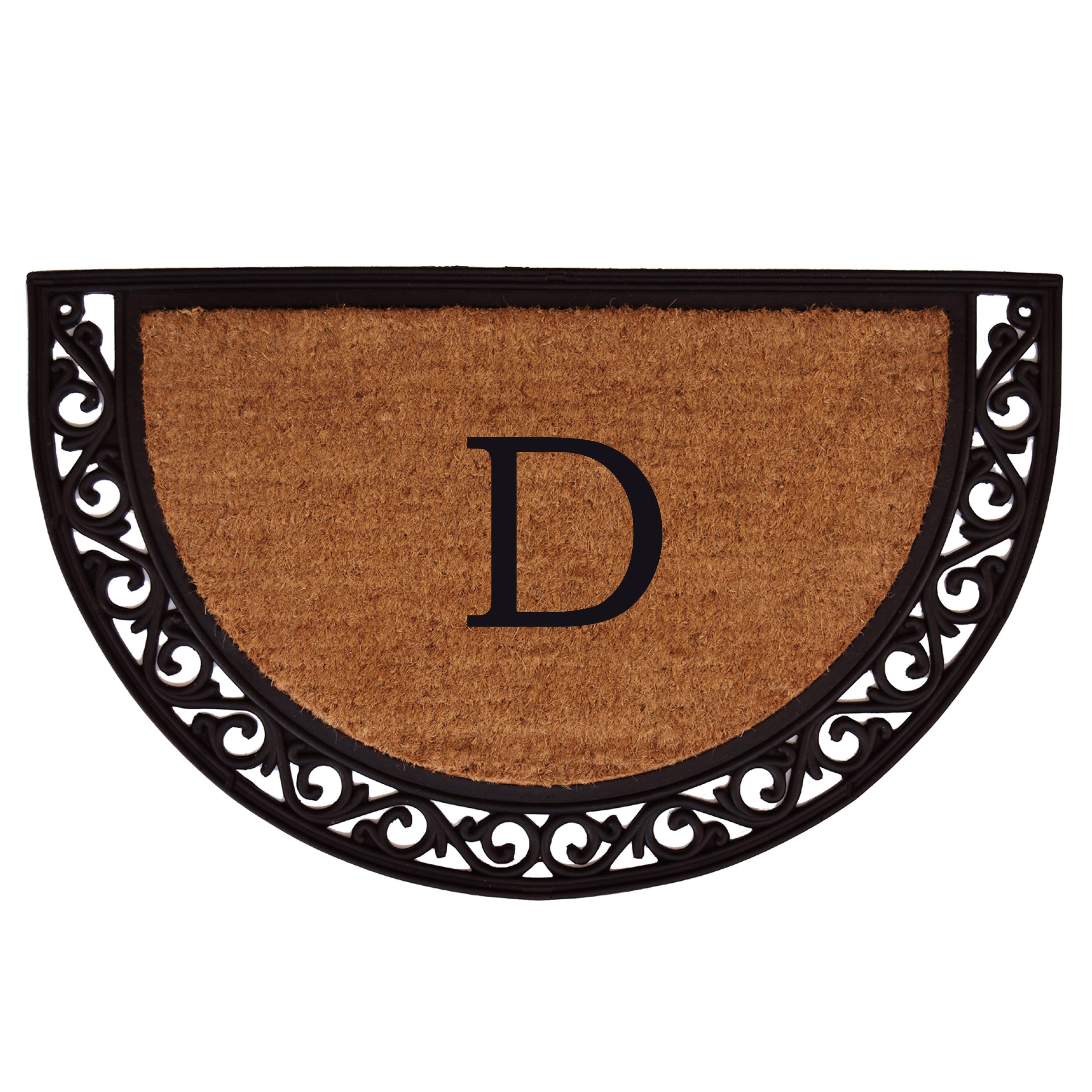Callowaymills 100101830D Natural/Black Coir/Rubber Non-Slip Grip Indoor or outdoor Decorative Door Mat