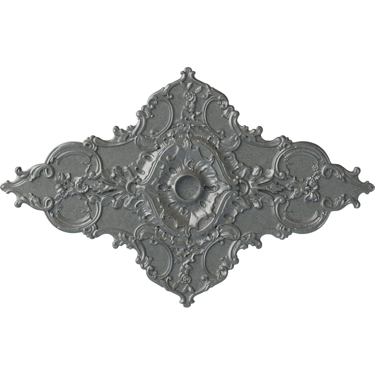 Ekena Millwork CM70X43MLPLS Melchor Diamond 67.25-in W x 43.325-in L Painted Platinum Polyurethane Whole Ceiling Medallion