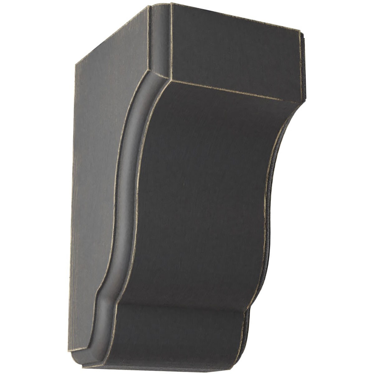 Ekena Millwork CORWD03X04X06CPBL 3.5-in x 4-in x 6.5-in Vintage Decor Finished Rubberwood Black Wood Paintable/Stainable Corbel