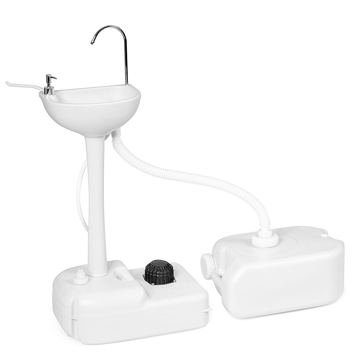 Slickblue HDPE White Free Standing Single Bowl Metal Hand Sink for Camping or Outdoor Use Portable Sink #D-CO-51407PO