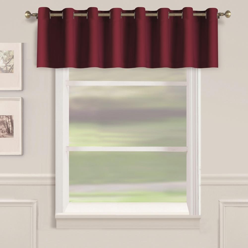 Popular Home 882667 Twilight Black Window Valance 54-Inches Burgundy Polyester Grommet Valance