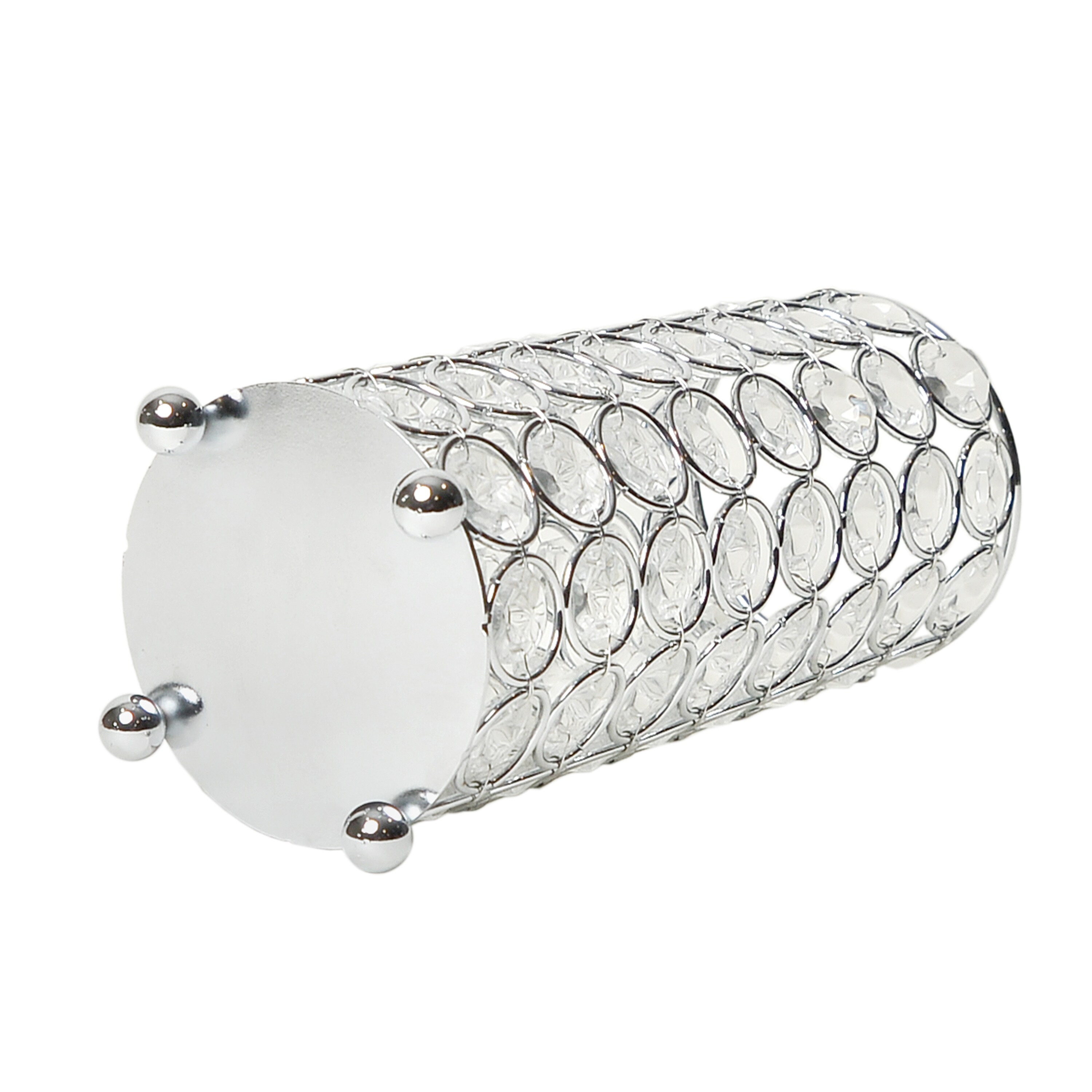 Elipse 7.75" Chrome Base Crystal Candle Holder & Flower Vase