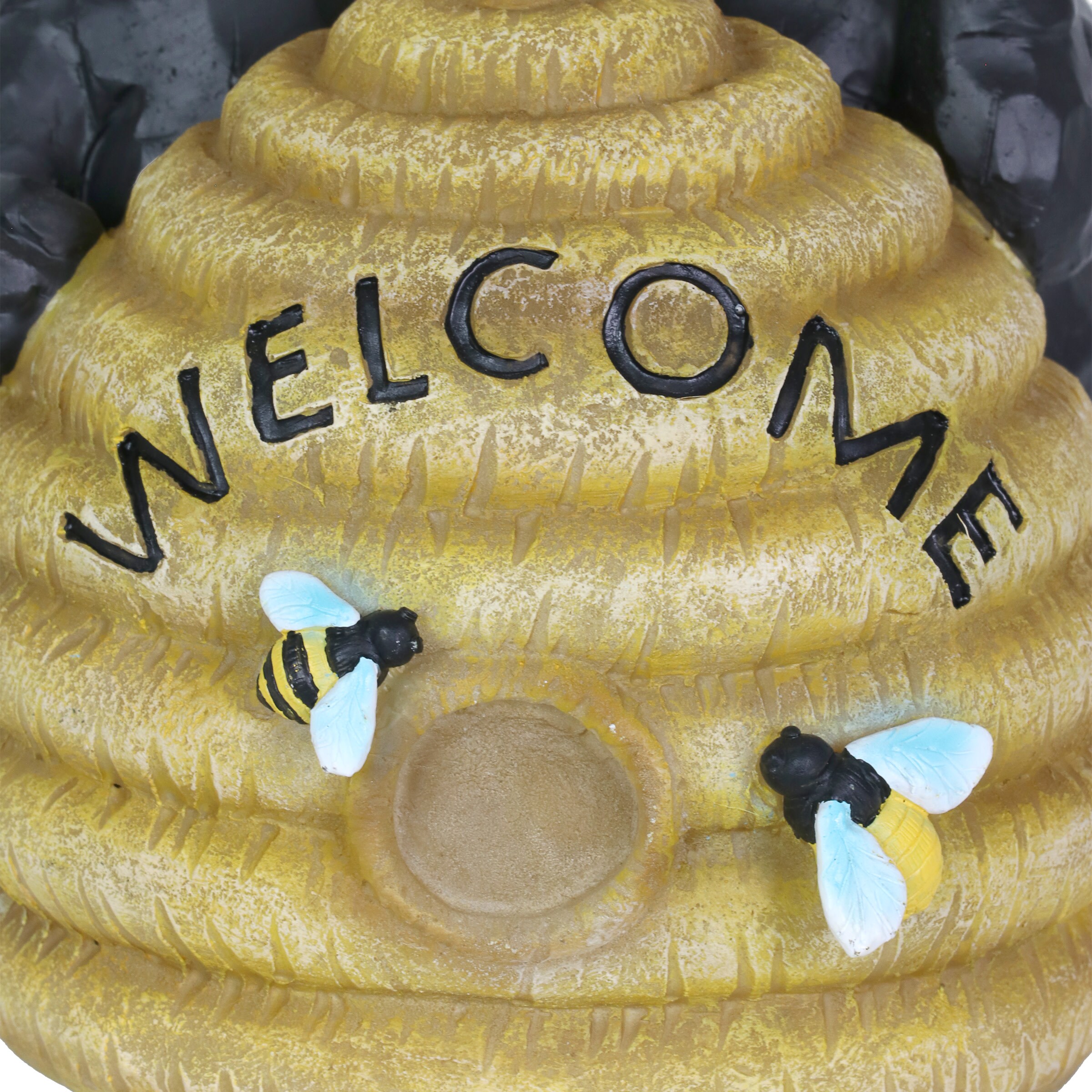 Exhart Welcome to Our Home Hand Painted Bee Hive Garden Statue