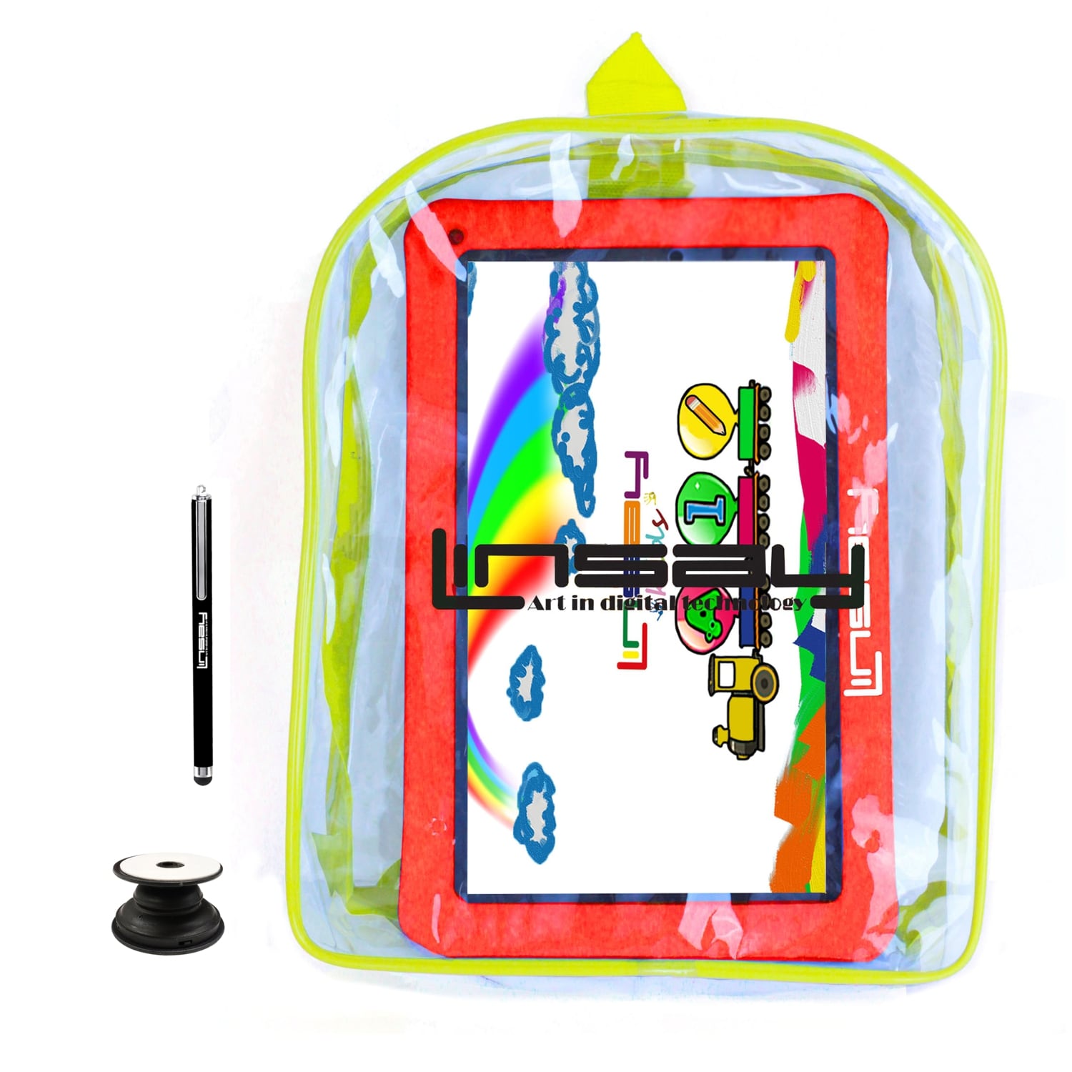 LINSAY F10IPKBRP 10.1-in 128 Android 13 Bluetooth, Wi-fi Tablet with Case and Pen Included