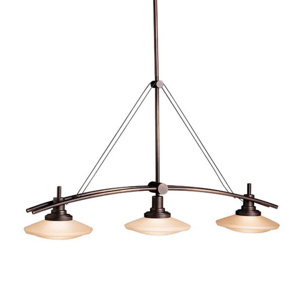 Kichler 2955OZ Structures Olde Bronze Modern/Contemporary Tinted Glass Linear Kitchen Island Light