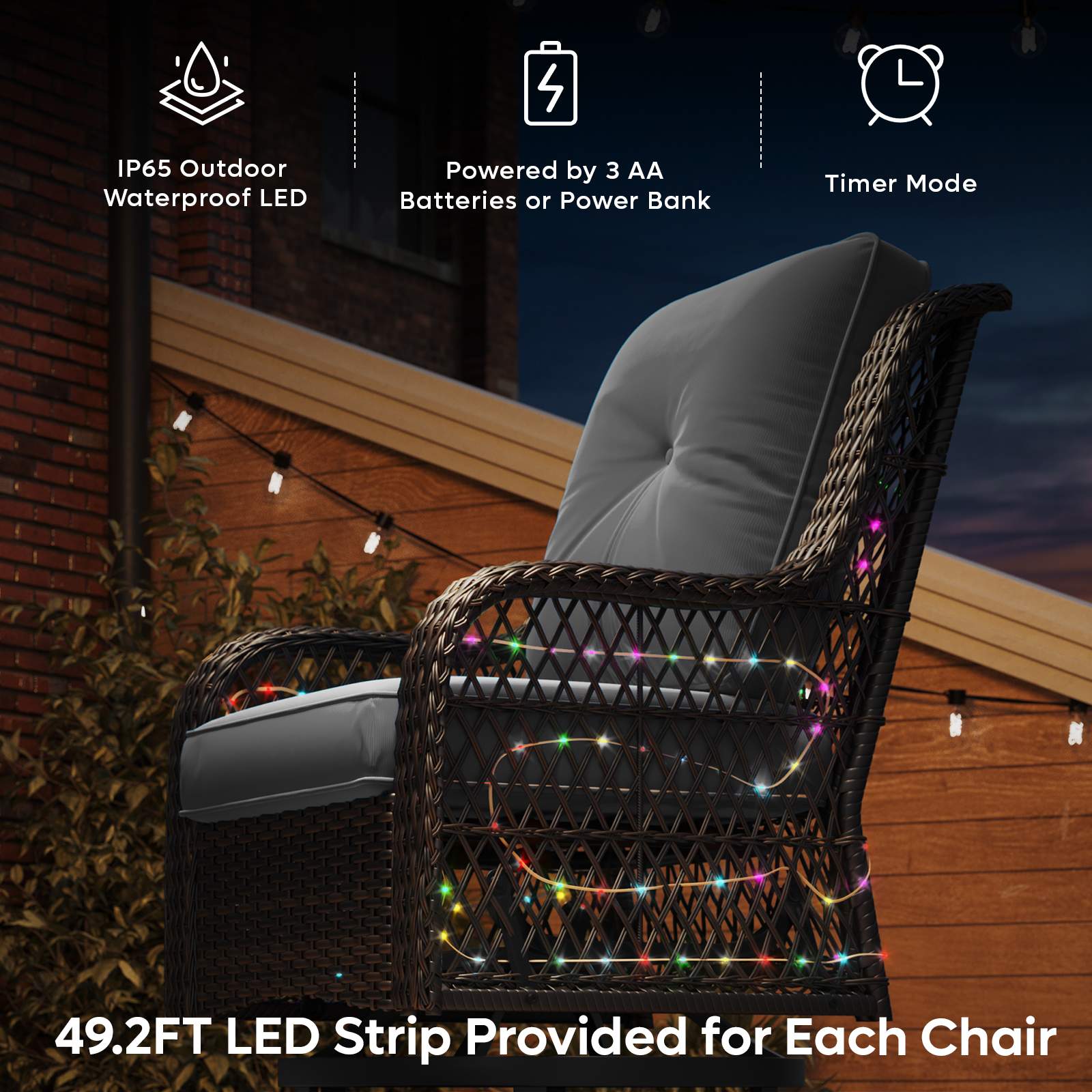 Bestier LOW-O400176A-BK18508 Patio-Sofas-Daybeds - View #5