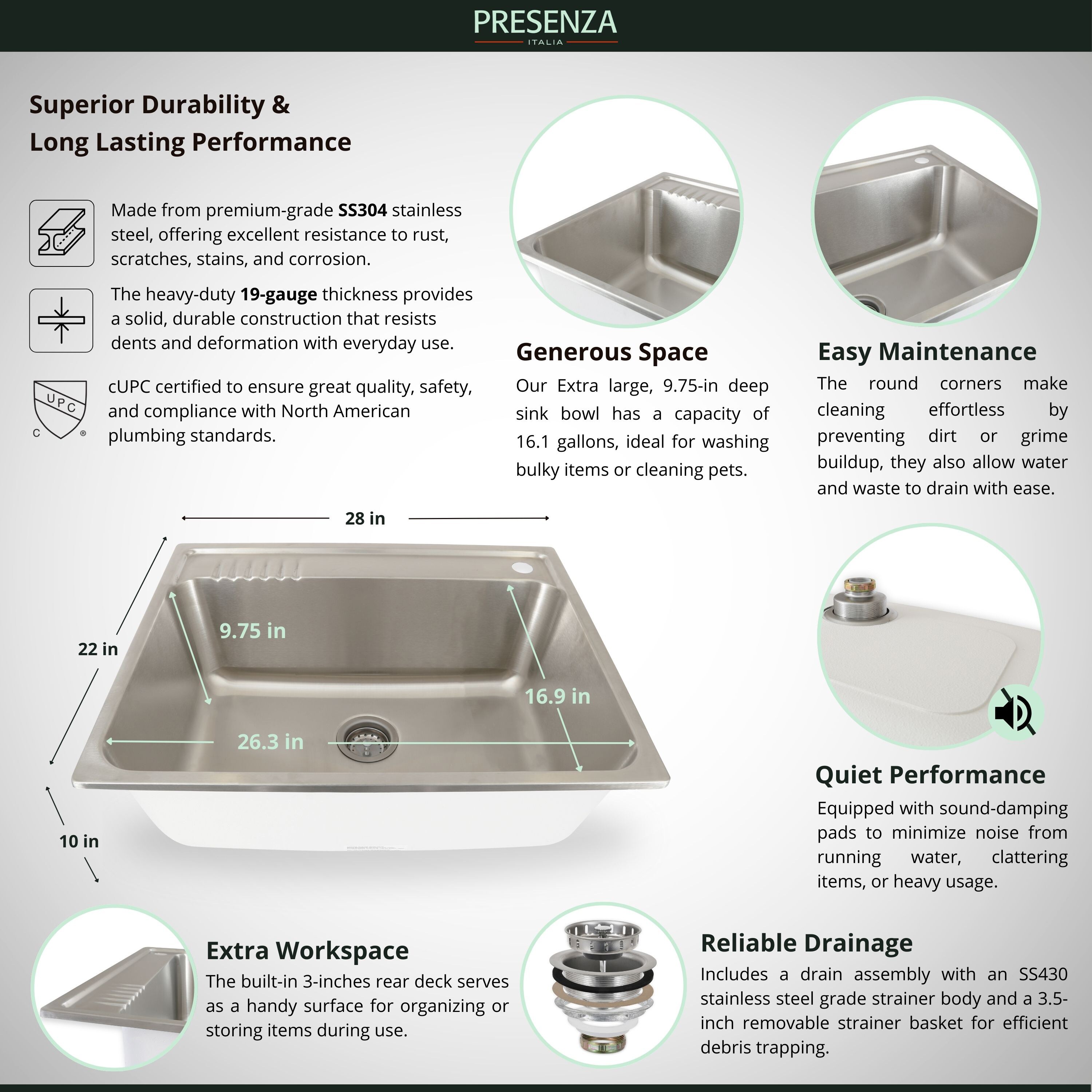 Presenza 78787 Laundry-Tubs-Utility-Sinks - View #10