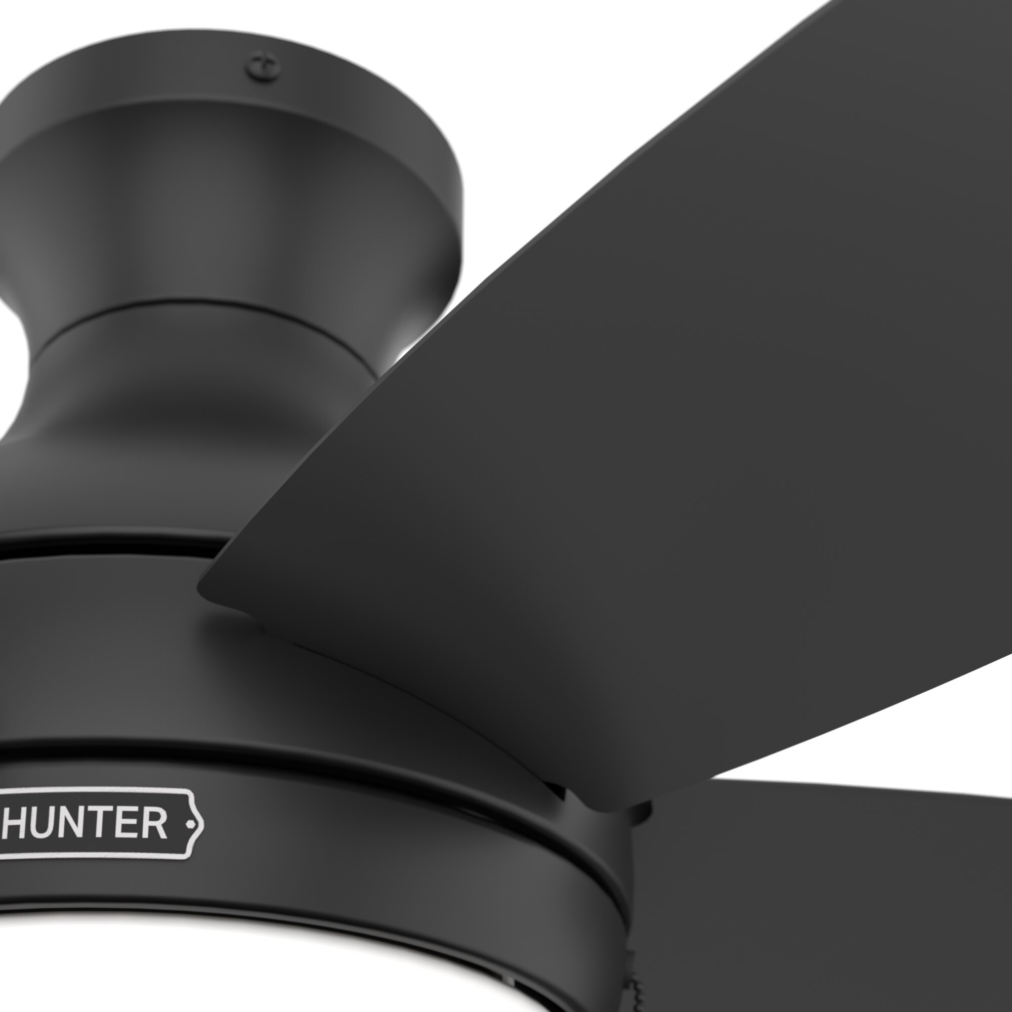 Hunter Quartino SureSpeed 44in Matte black LED Indoor Flush Mount