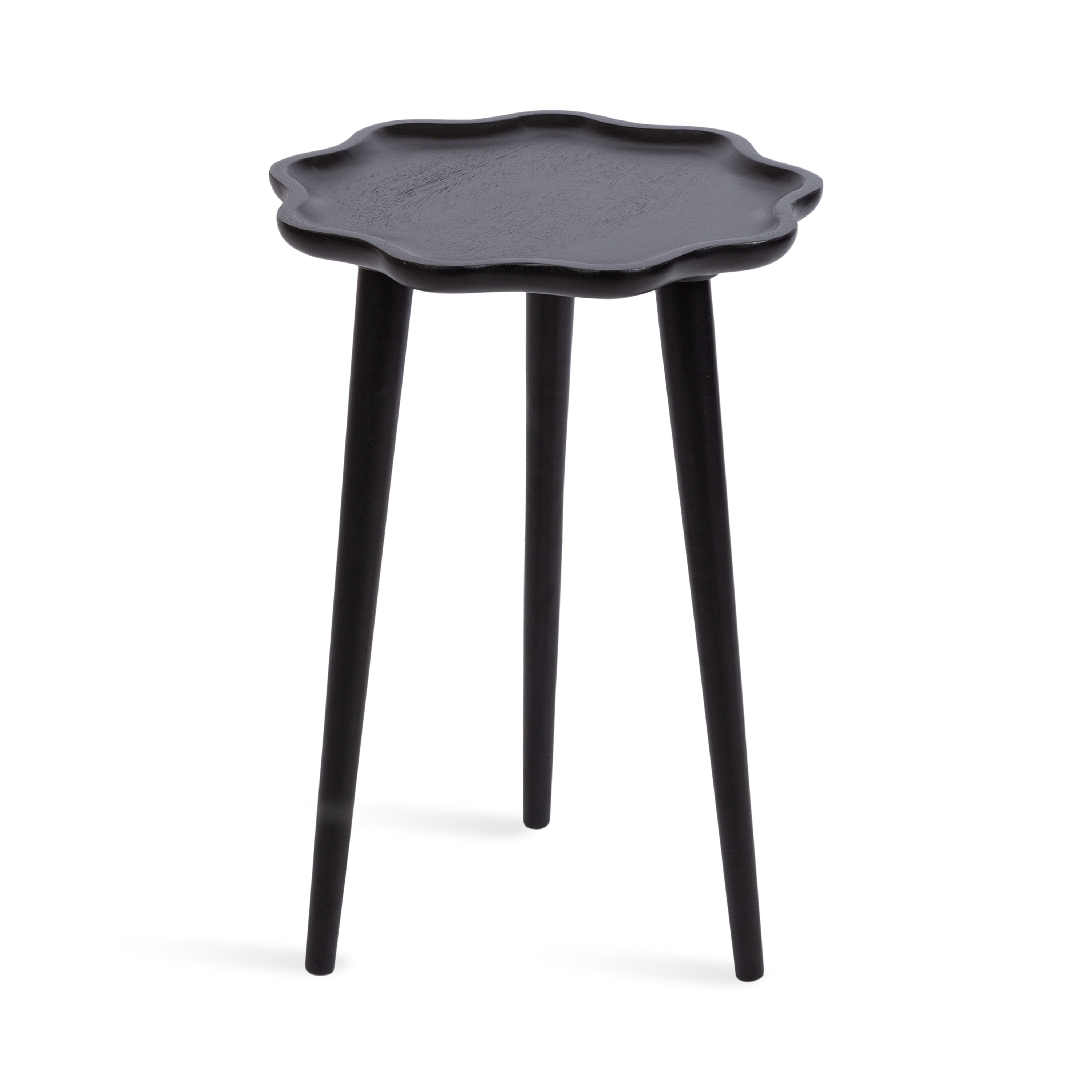 Kate and Laurel 227531 Alezar 15.00-Inches W x 22.00-Inches H Black Wood Round Glam End Table Assembly Required