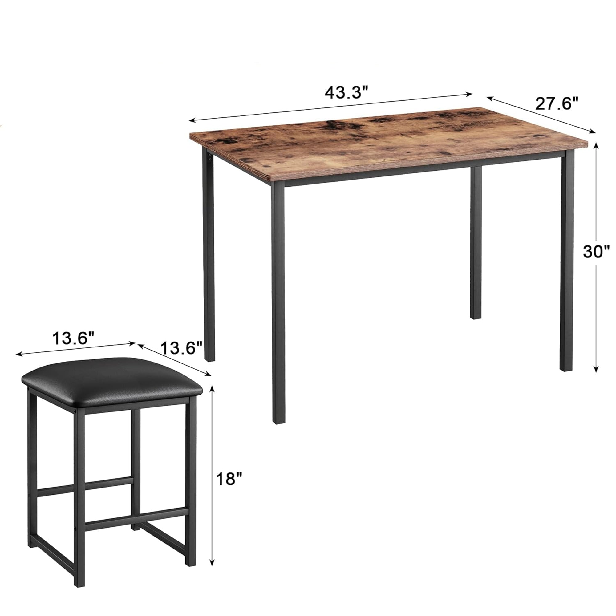 Vecelo LOE-XJM-TC22-BRN Dining-Sets - View #3