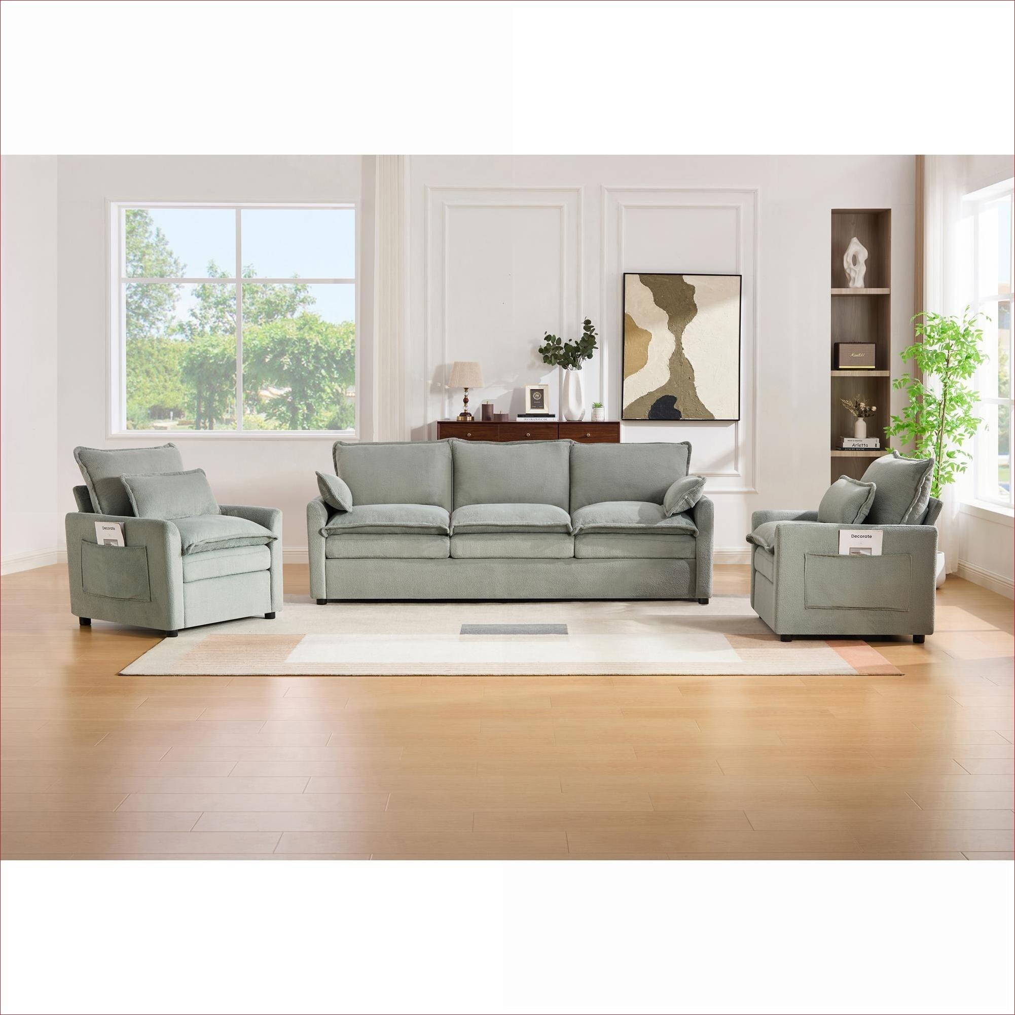 Watnature Modern Configurable Sectional Sofa Living Room Seating Green ...